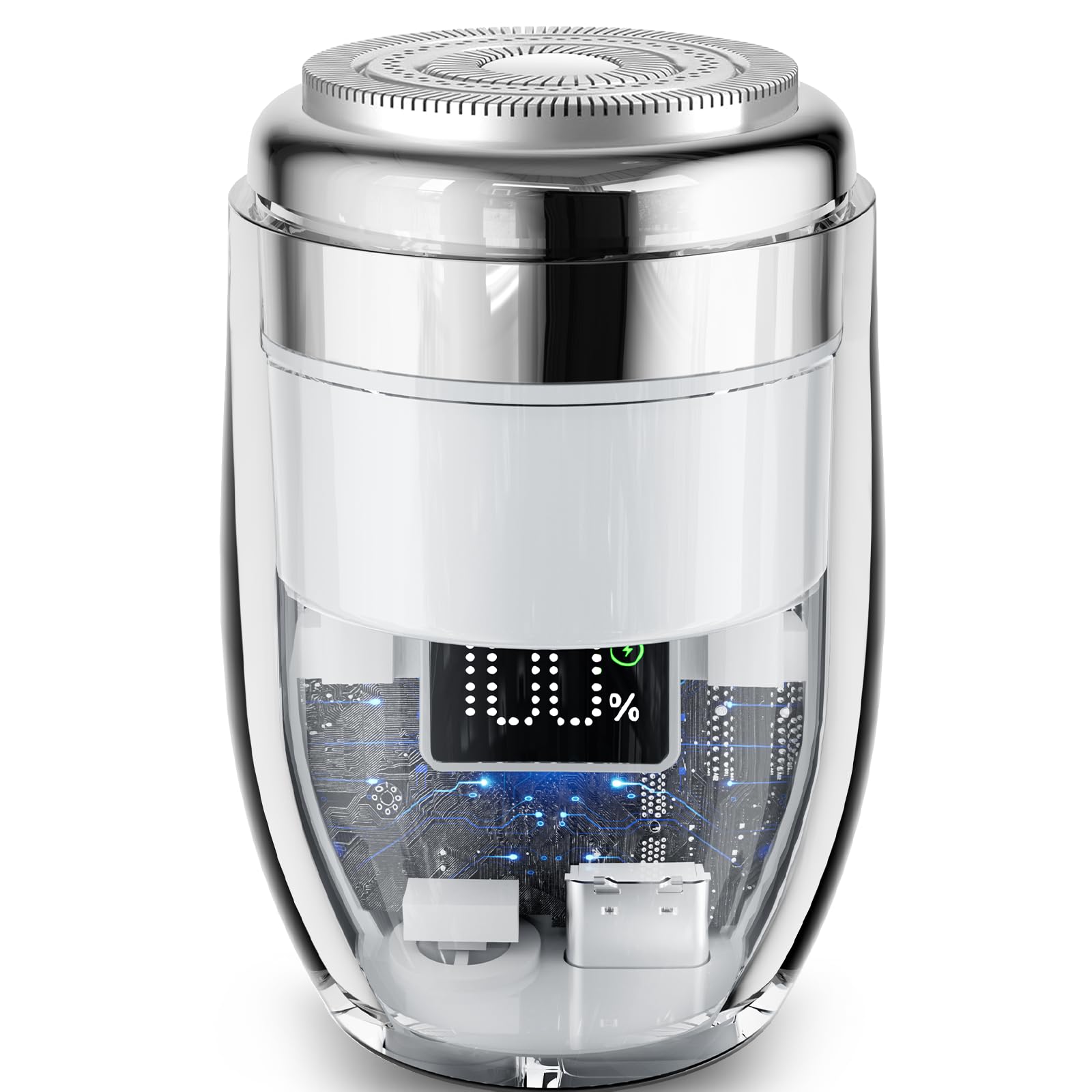 Mini Electric Shaver Mini Portable Electric Shaver For Men Mini Razor Powerful For Men Usb C Rechargeable With Battery (White, S