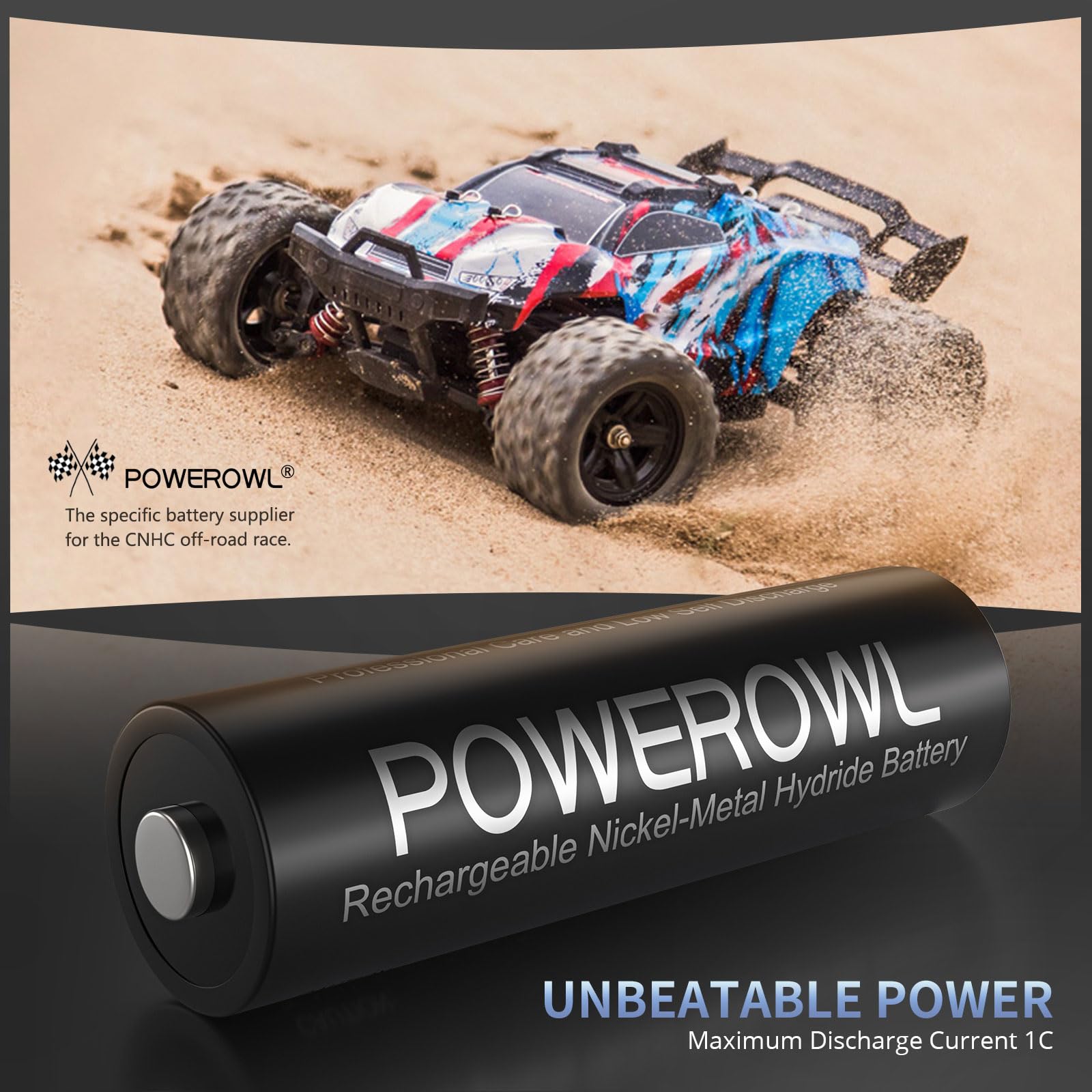 Powerowl Aa Rechargeable Batteries, 2800Mah High Capacity Batteries 1.2V Nimh Low Self Discharge, Pack Of 16