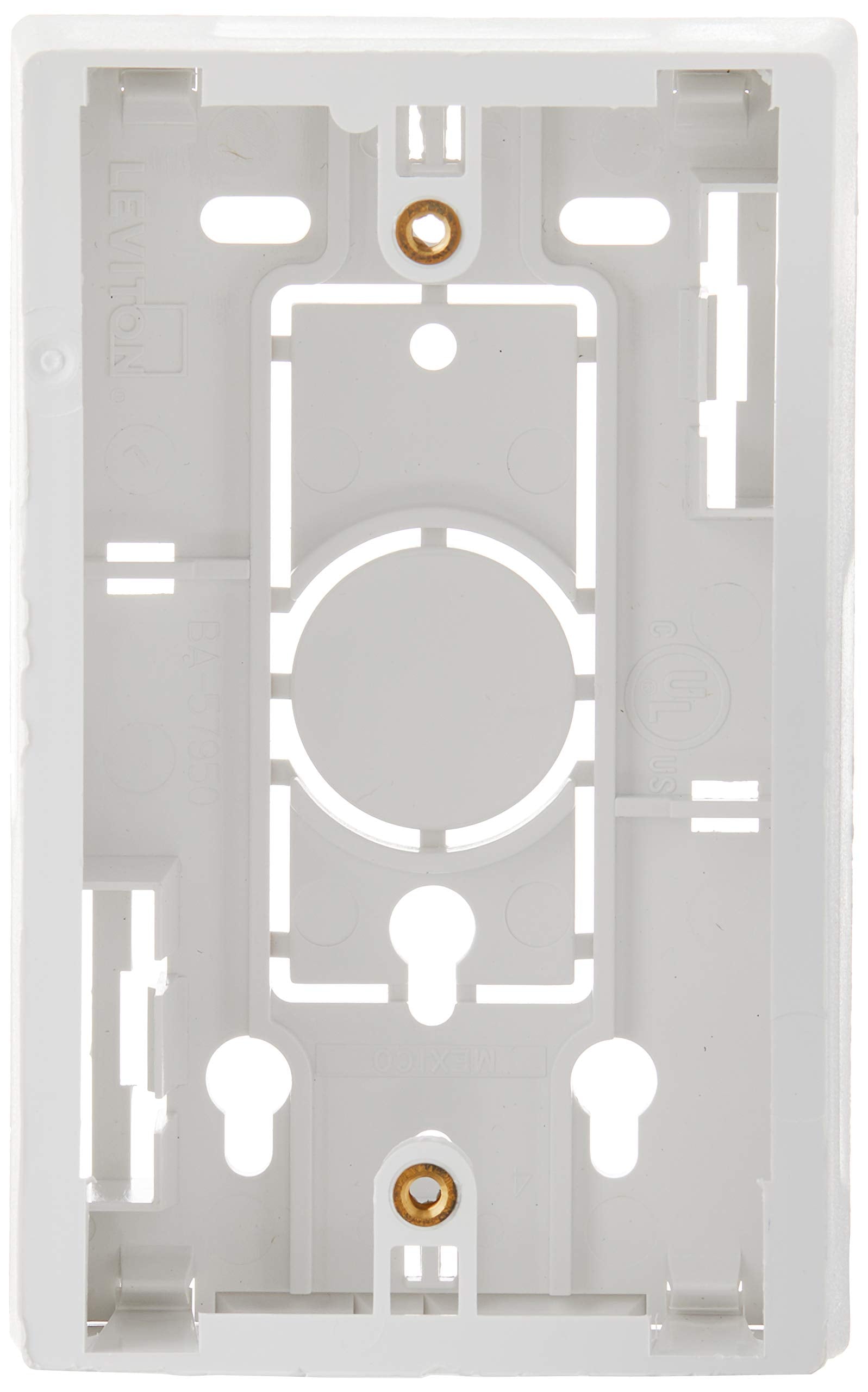 Leviton 42777 1Wb Surface Mount Backbox, Single Gang, White, 1.45''