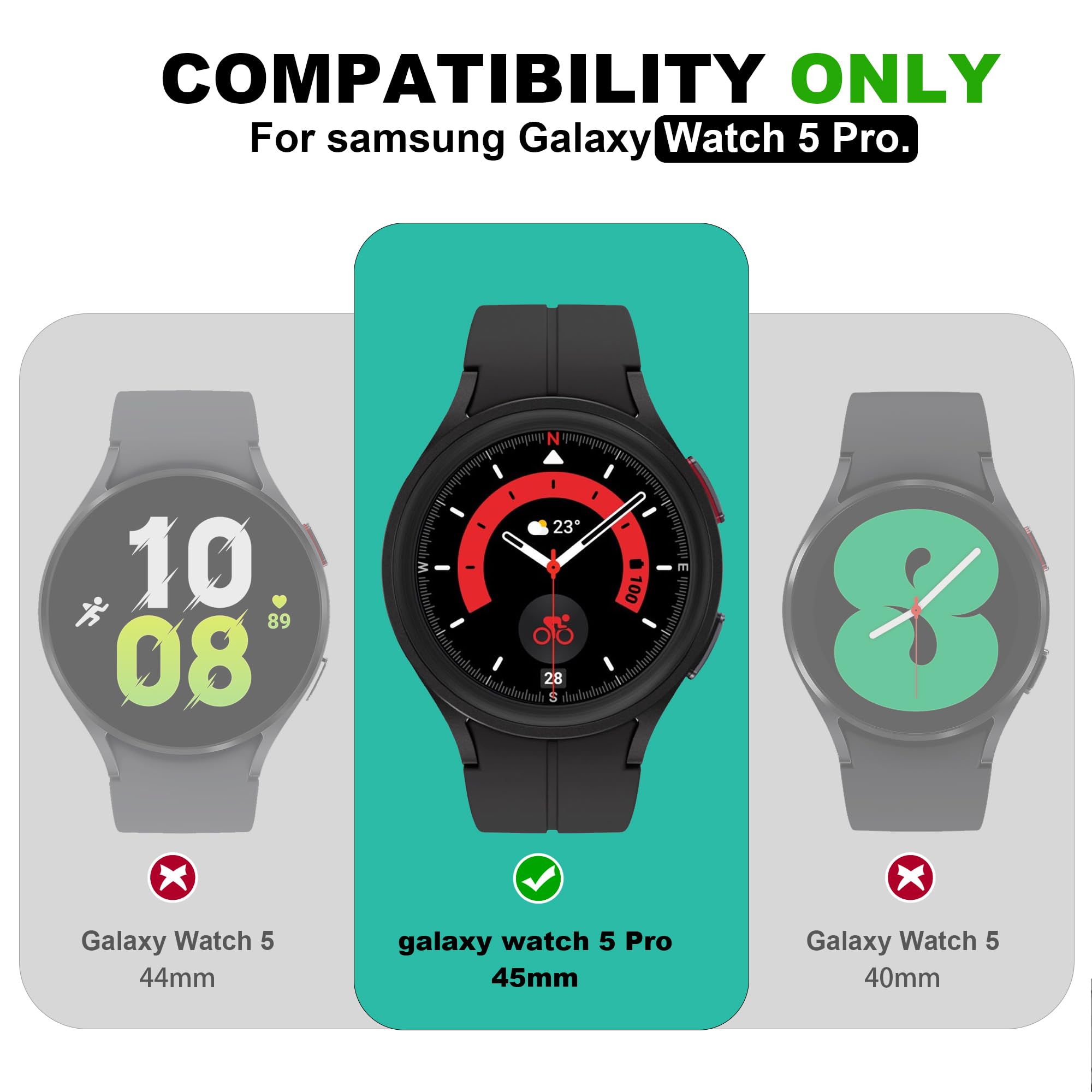 T Engine Case Compatible With Samsung Galaxy Watch 5 Pro Band With Case For Galaxy 5 Pro 45Mm 2022 Men