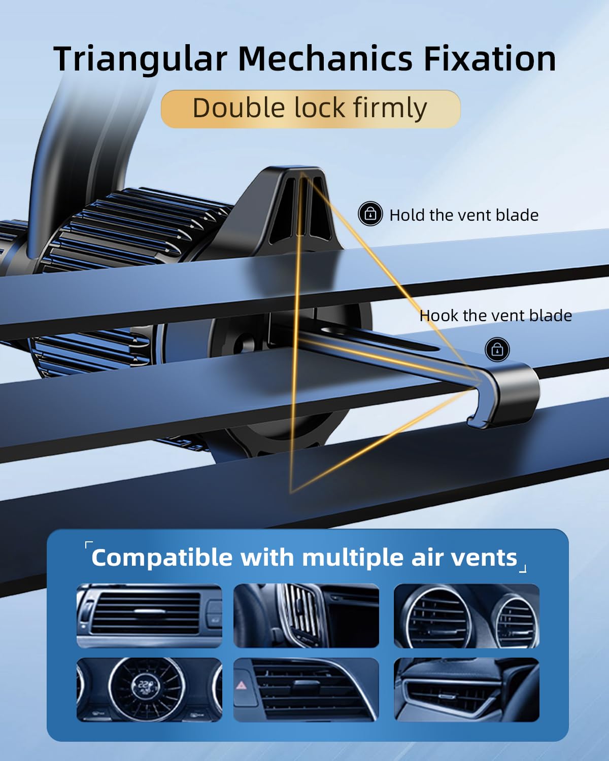 Dicmky Long Arm Car Phone Mount For Samsung Galaxy Z Fold 6 5 4 3 - Tablet Holder For Car Air Vent Handsfree, 360 Rotatable Fit