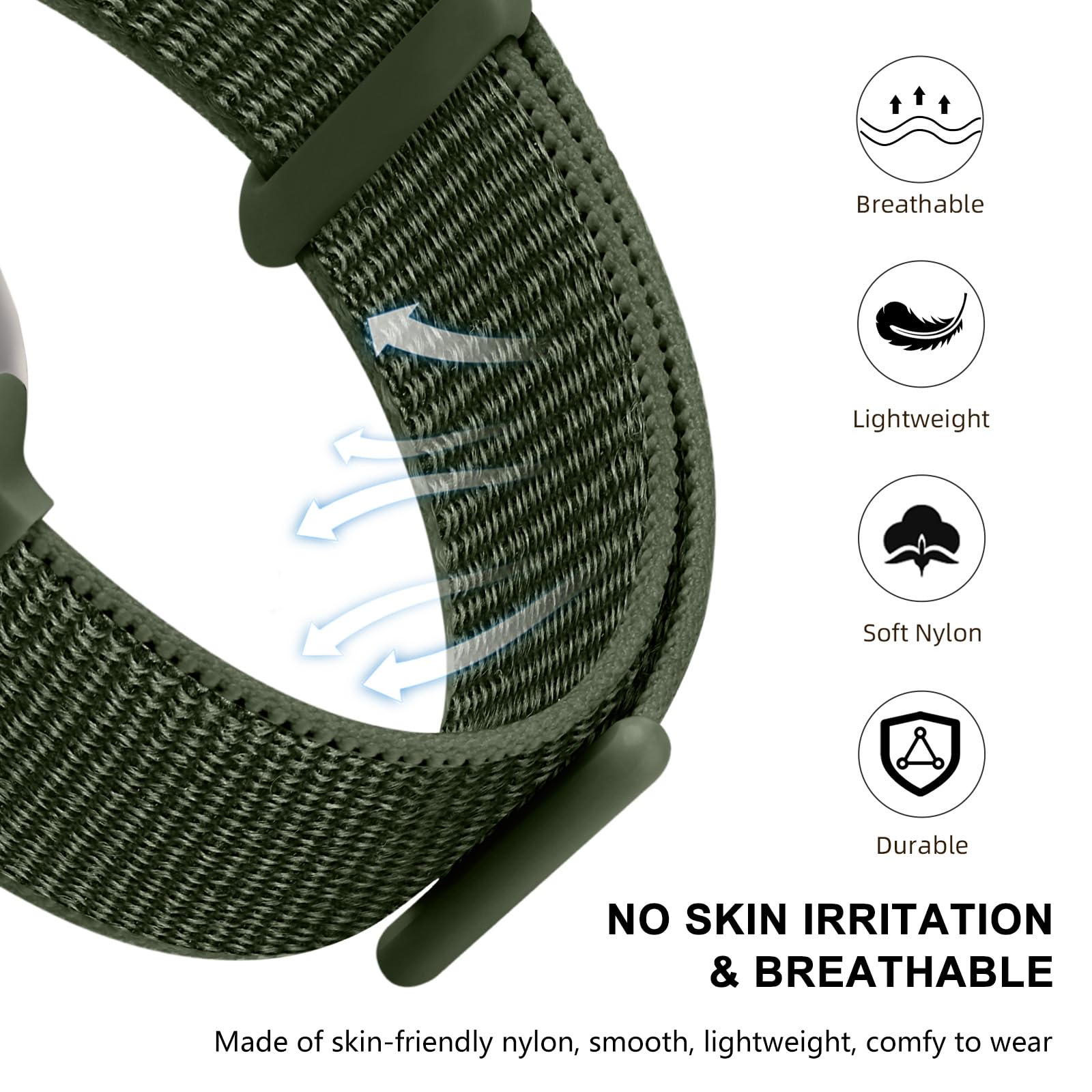 Getino Compatible For Apple Watch Band 46Mm 42Mm 44Mm 45Mm 49Mm 40Mm 41Mm 38Mm, Soft Nylon Weave Stretchy Sport Loop Strap For I