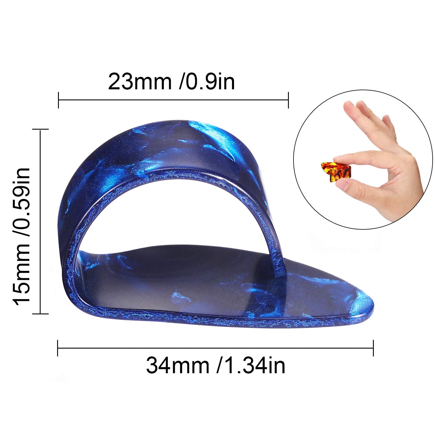 Frienda Thumb Picks Finger Picks, Medium, Flat Thumbpicks, Celluloid Guitar Thumb Finger Picks (12 Pieces, Thumb Picks)