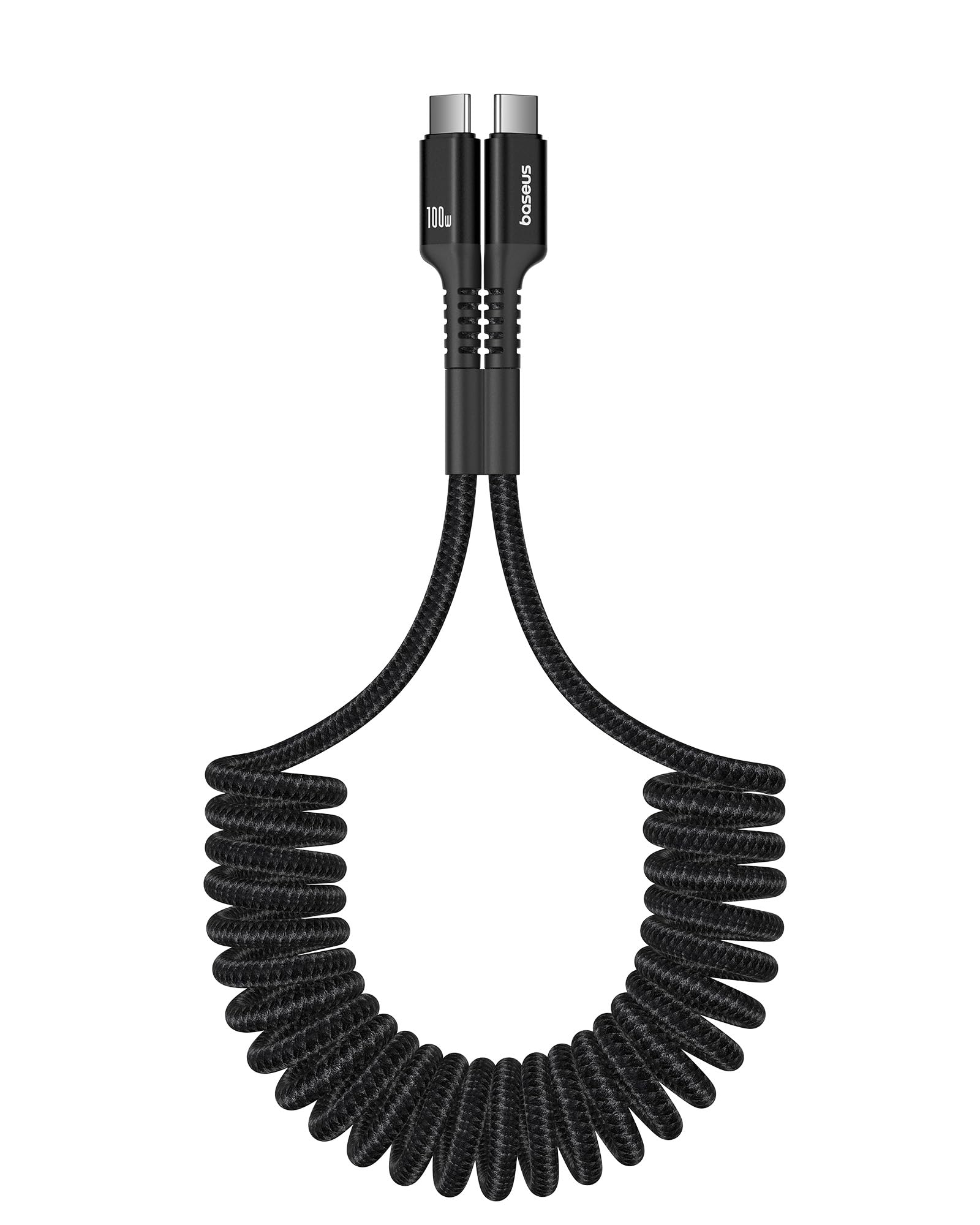 Baseus Usb C Cable For Car, Pd 100W 5A Fast Charging Usb C Carplay Cable, Coiled Usb C To Usb C Charger Cord Compatible With Iphone15/Pro/Plus/Pro Max, Samsung Galaxy S23 S22 S21, Note 20 10 (3.3Ft)