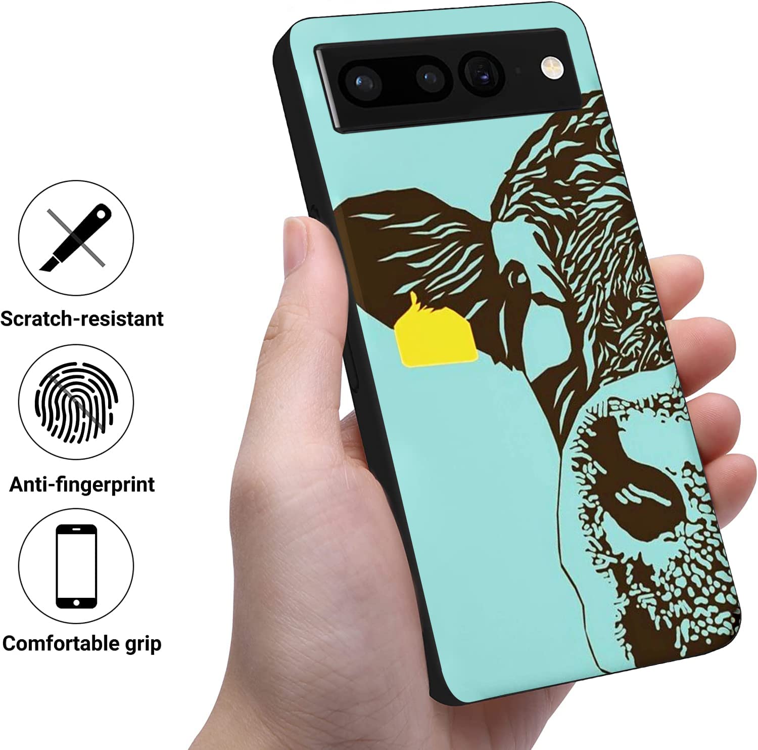 Compatible With Google Pixel 7 Pro Case, Cow Western Wild Rodeo Ranch Cowboy Cowgirl Country Farm Fun Slim Fit Soft Tpu Shockpro