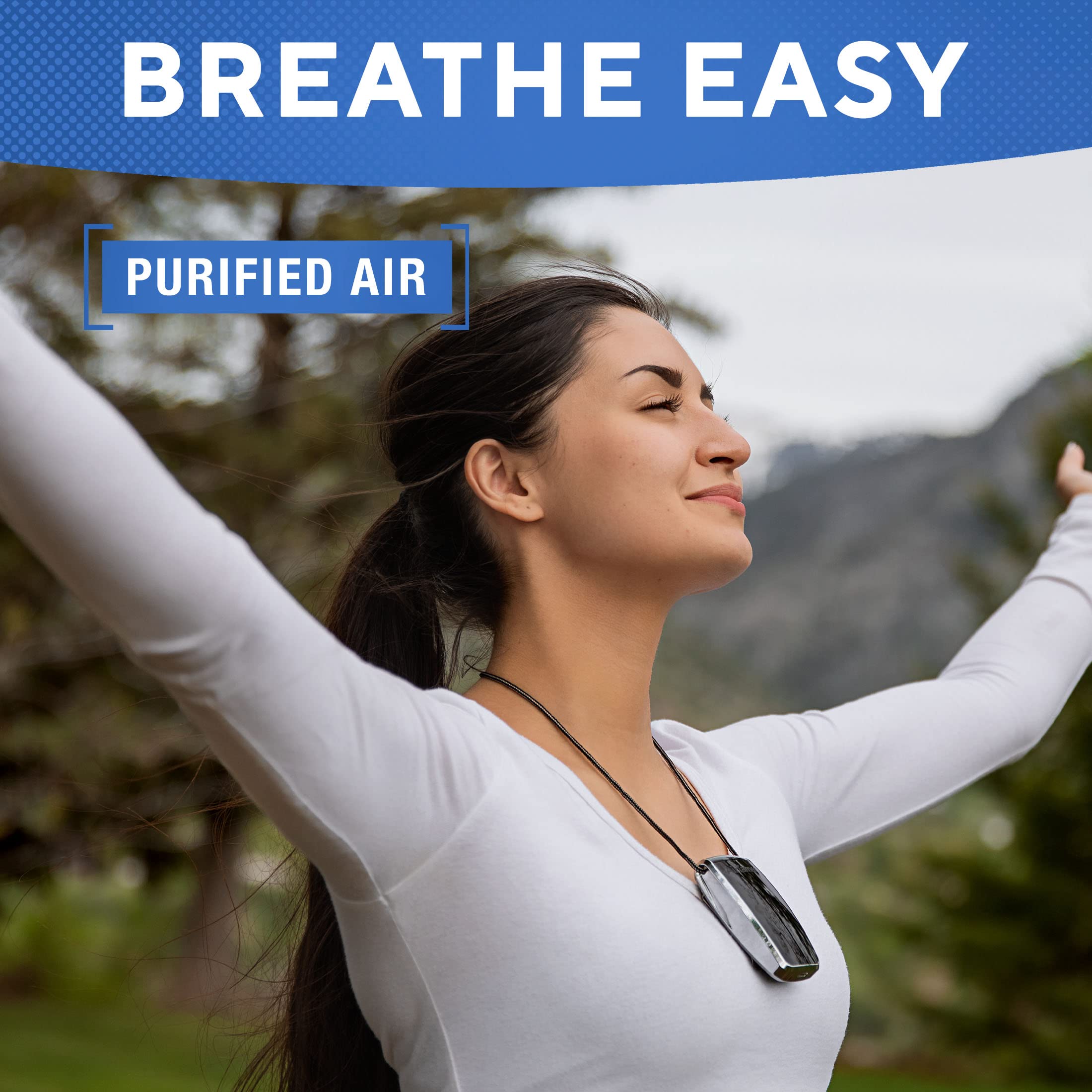 Airtamer A320 Rechargeable Personal Air Purifier, Proven Performance, Virus And Pollutant Tested*, Black With Leather Travel Cas