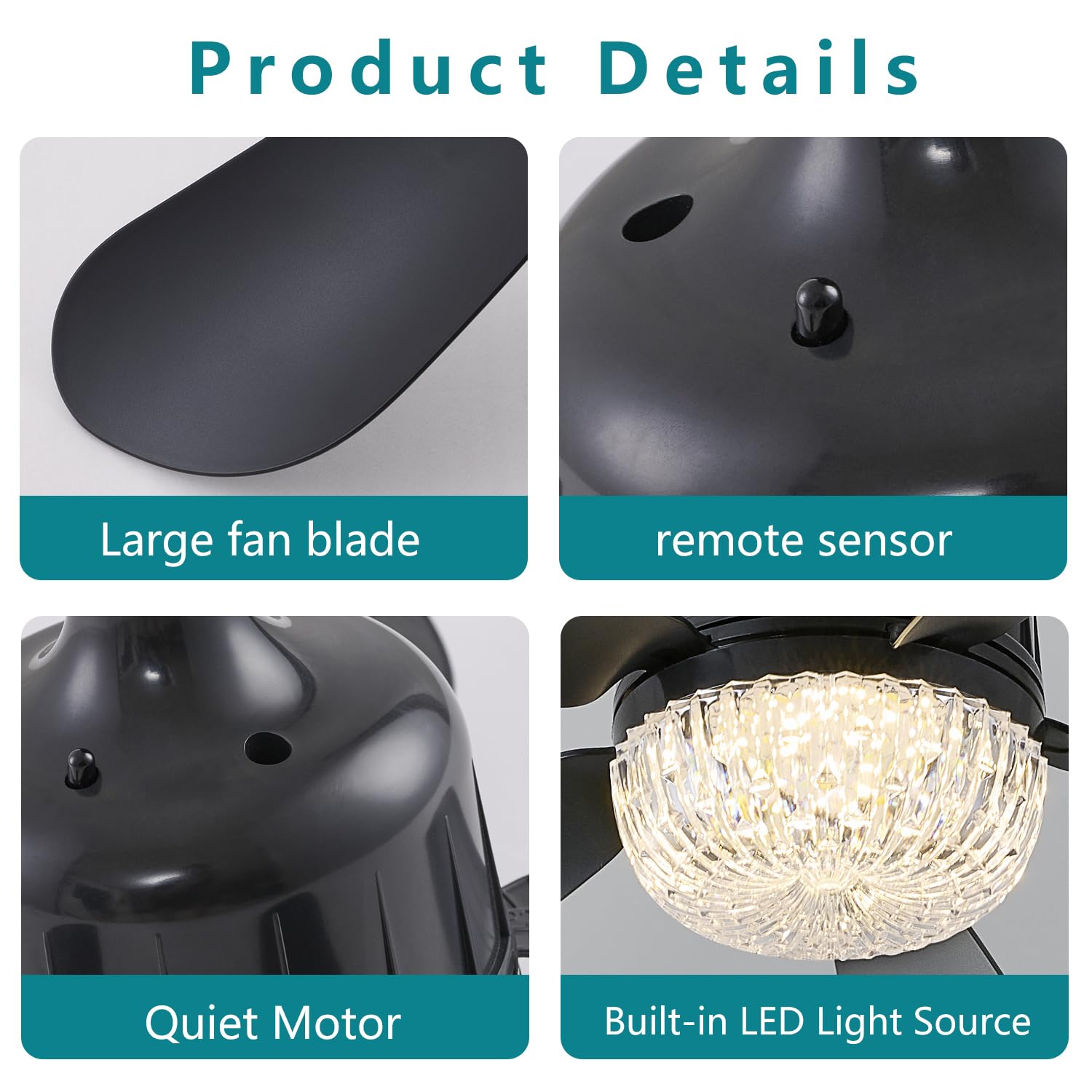 18'' Socket Fan Light With Remote, Dimmable Led Ceiling Fans With Lights, Screw In Socekt Fans And 1 Socket Extender, 3 Colors 3