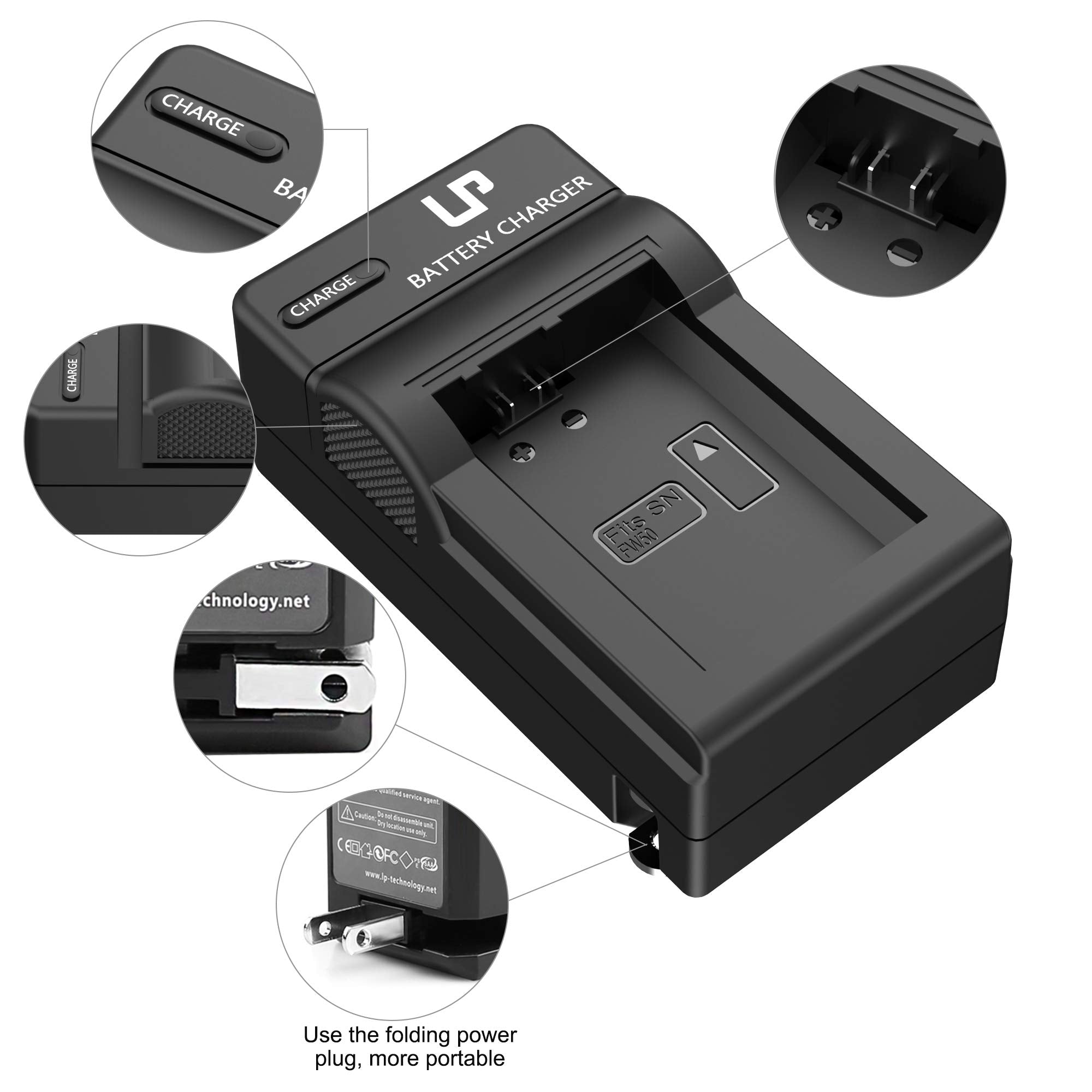 Np-Fw50 Battery Charger, Lp Charger Compatible With Sony Alpha A6000, A6400, A6100, A6300, A6500, A5100, A7, A7 Ii, A7R, A7R Ii,