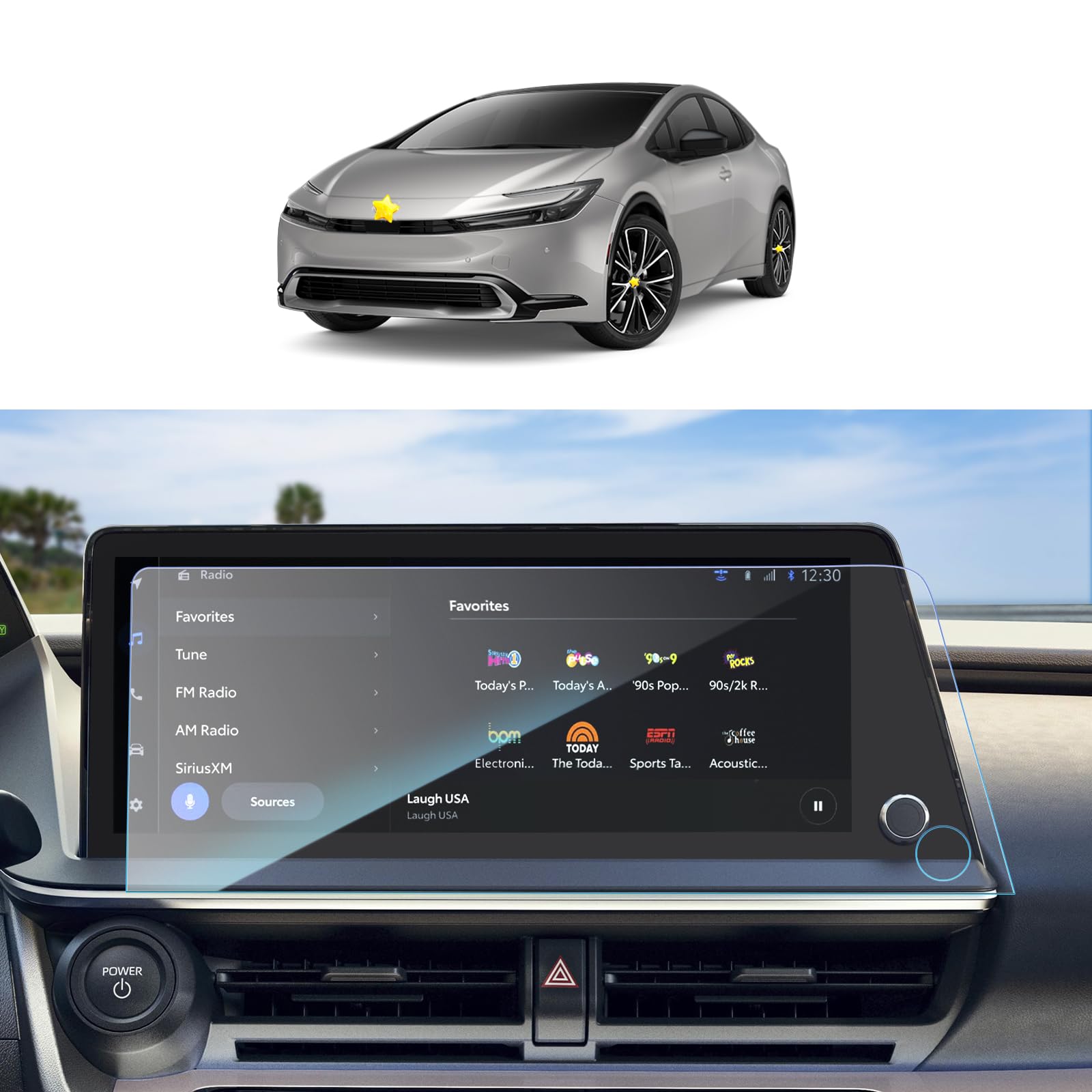 Sktu Screen Protector For 2023 2024 2025 Toyota Prius Limited/Prime Xse Premium 12.3 Inch Navigation Toyota Prius 2023 2024 2025 Accessories Hd Clear