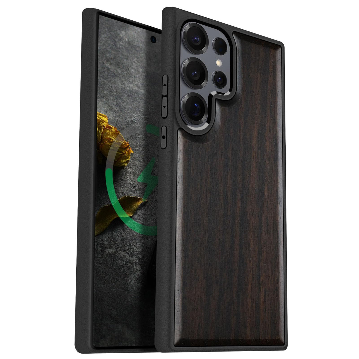 Carveit Magnetic Wooden Case For Samsung Galaxy S25 Ultra Case 2025, Tpu Shockproof Cover & Wood Artisan Engraved, Compatible Wi