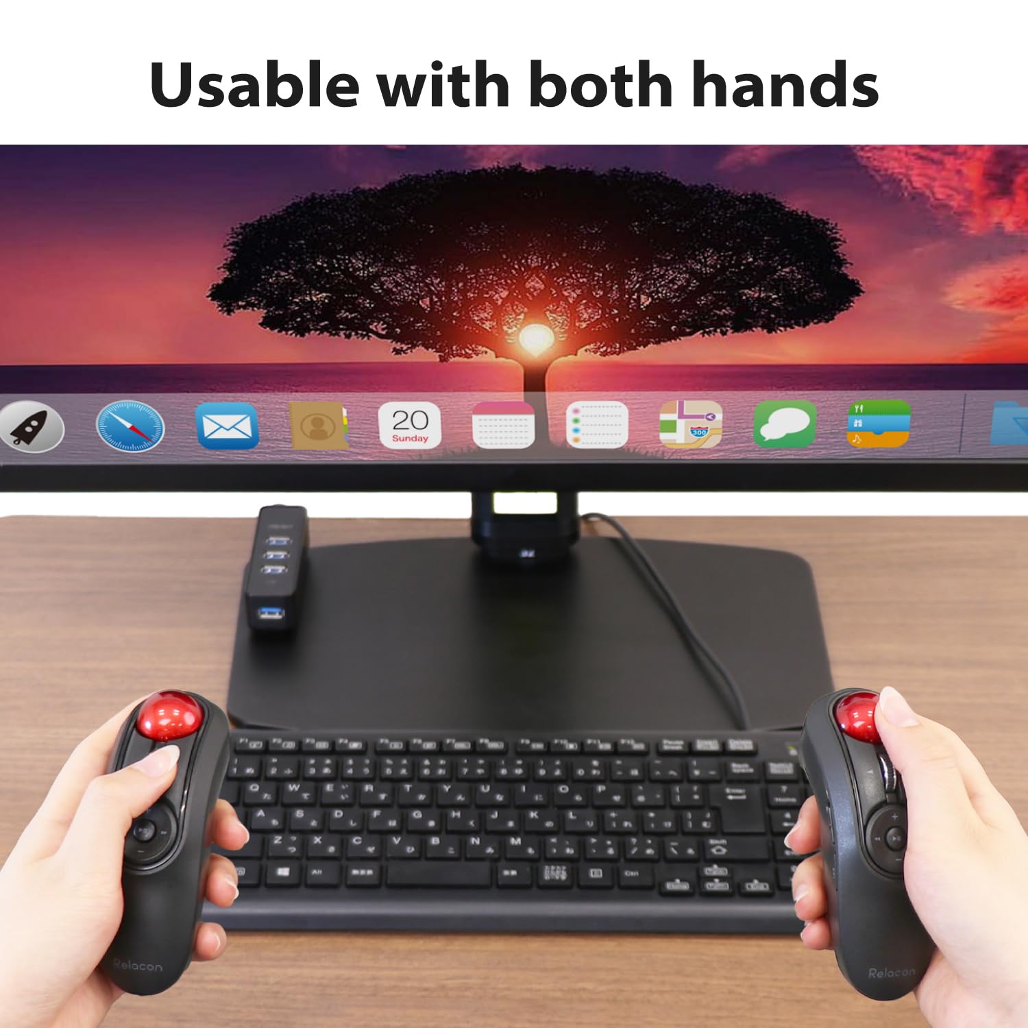 Elecom Relacon Handheld Trackball Pointer, Ergonomic Thumb Mouse For Right Or Left Hand, Bluetooth, 10 Buttons For Tv, Presentation, Game, Pc & Mac