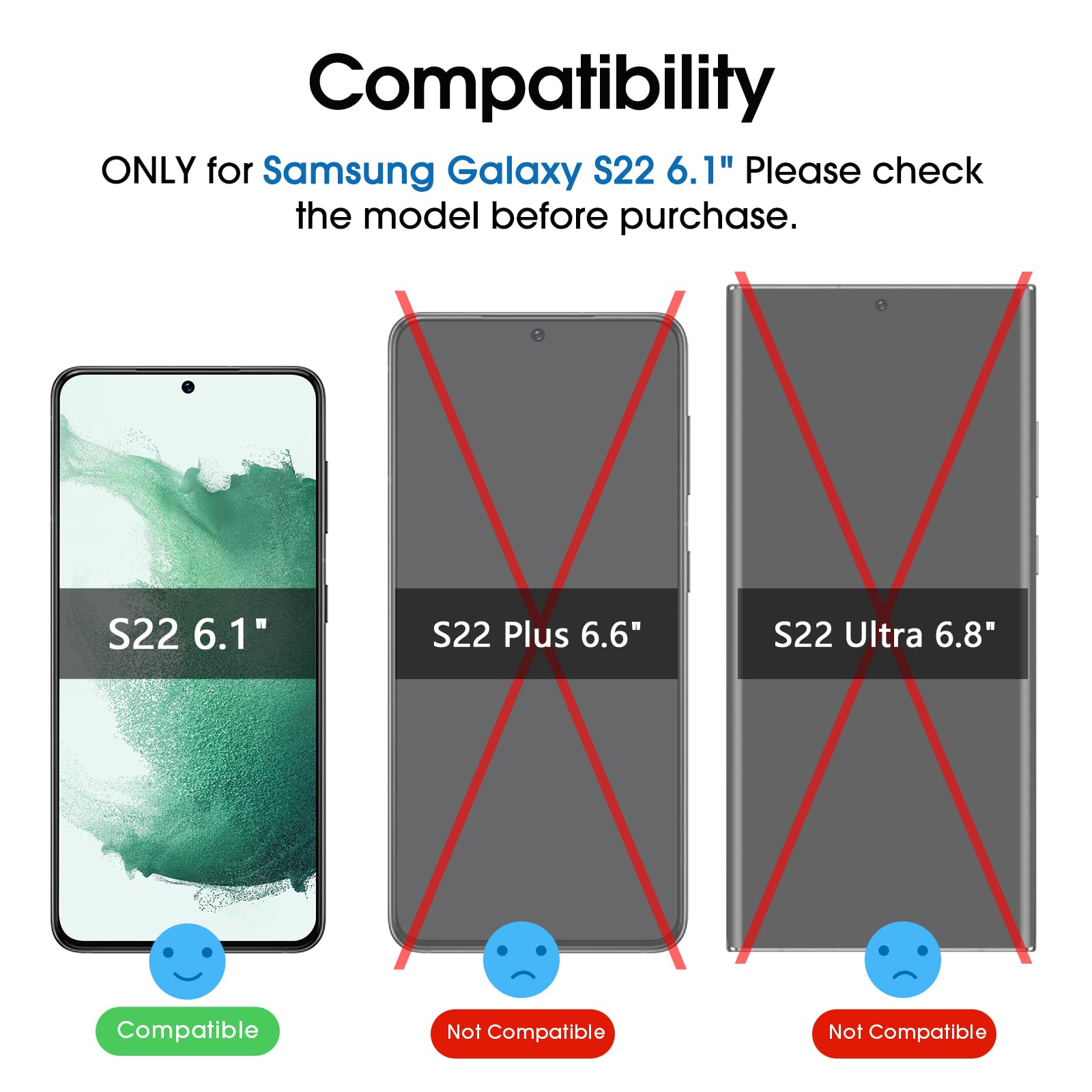 Amfilm 2 Pack Hybrid Screen Protector For Samsung Galaxy S22 5G 6.1 Inch [100% Fingerprint Id Compatible] With 2 Pack Tempered G