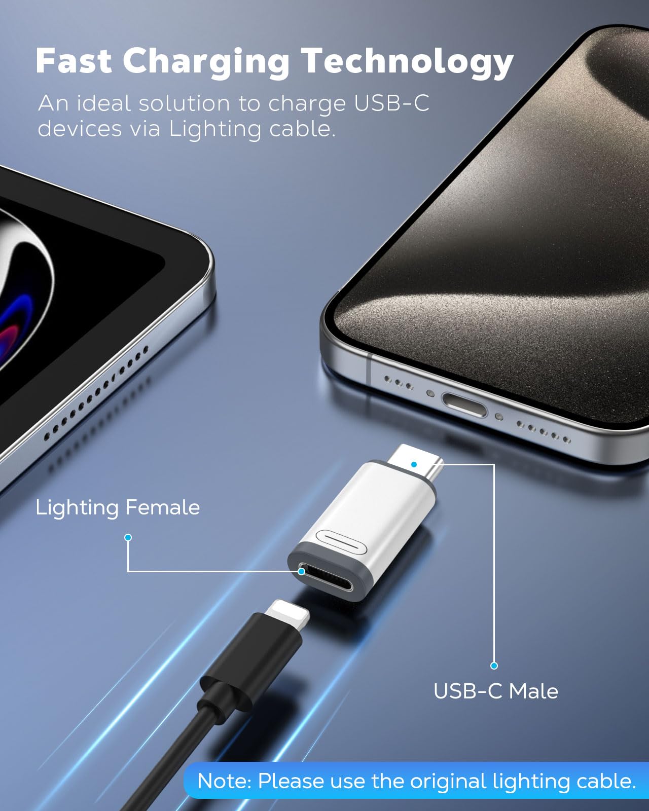 Moko Lightning To Usb C Adapter 2Pack, Not For Lightning Earbuds/Headphones/Audio/Otg, Usb C To Lightning Adapter For Iphone 15/