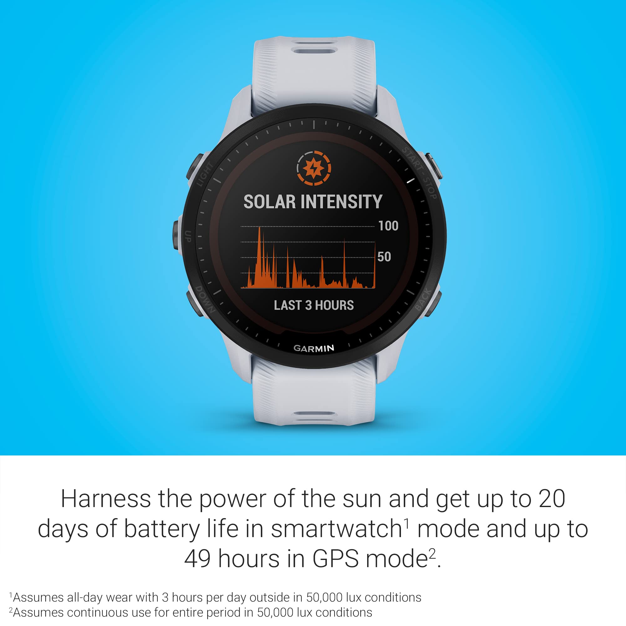 Garmin Forerunner 955 Solar, Gps Running Smartwatch With Solar Charging Capabilities, Tailored To Triathletes, Long-Lasting Batt