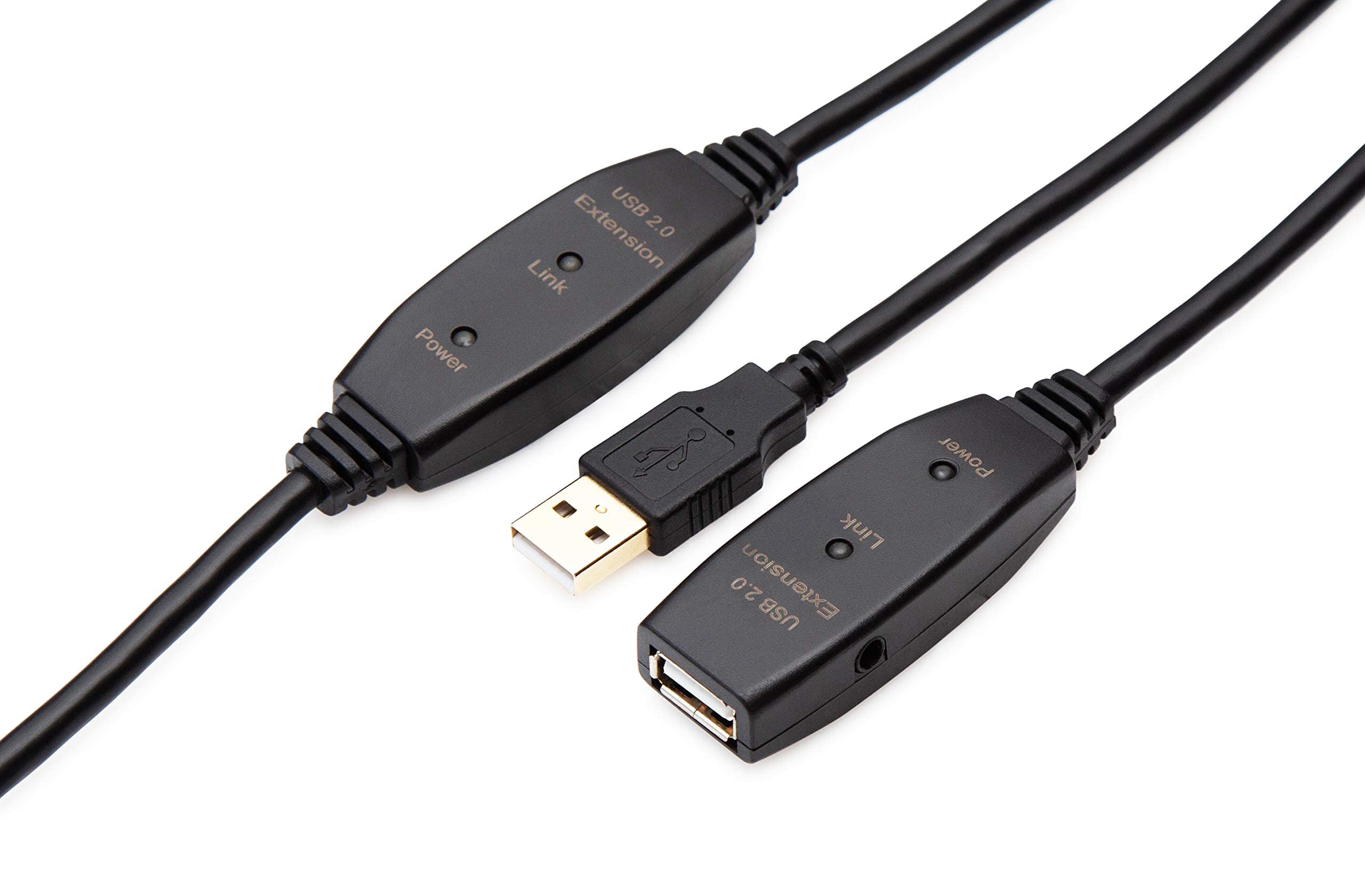 Mutecpower 50 Feet Active Usb Extension Cable 2.0 Male To Female With 2 Extension Chipsets Signal Booster   Active Extension/Rep