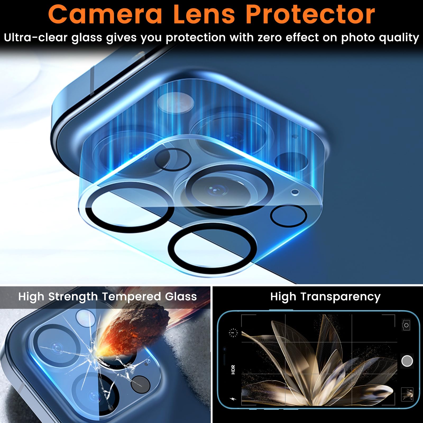 Lesakit [3+3 Pack Privacy Screen Protector For Iphone 12 Pro Max 6.7 Inch With 3 Pack Camera Lens Protector, Anti Spy Tempered G