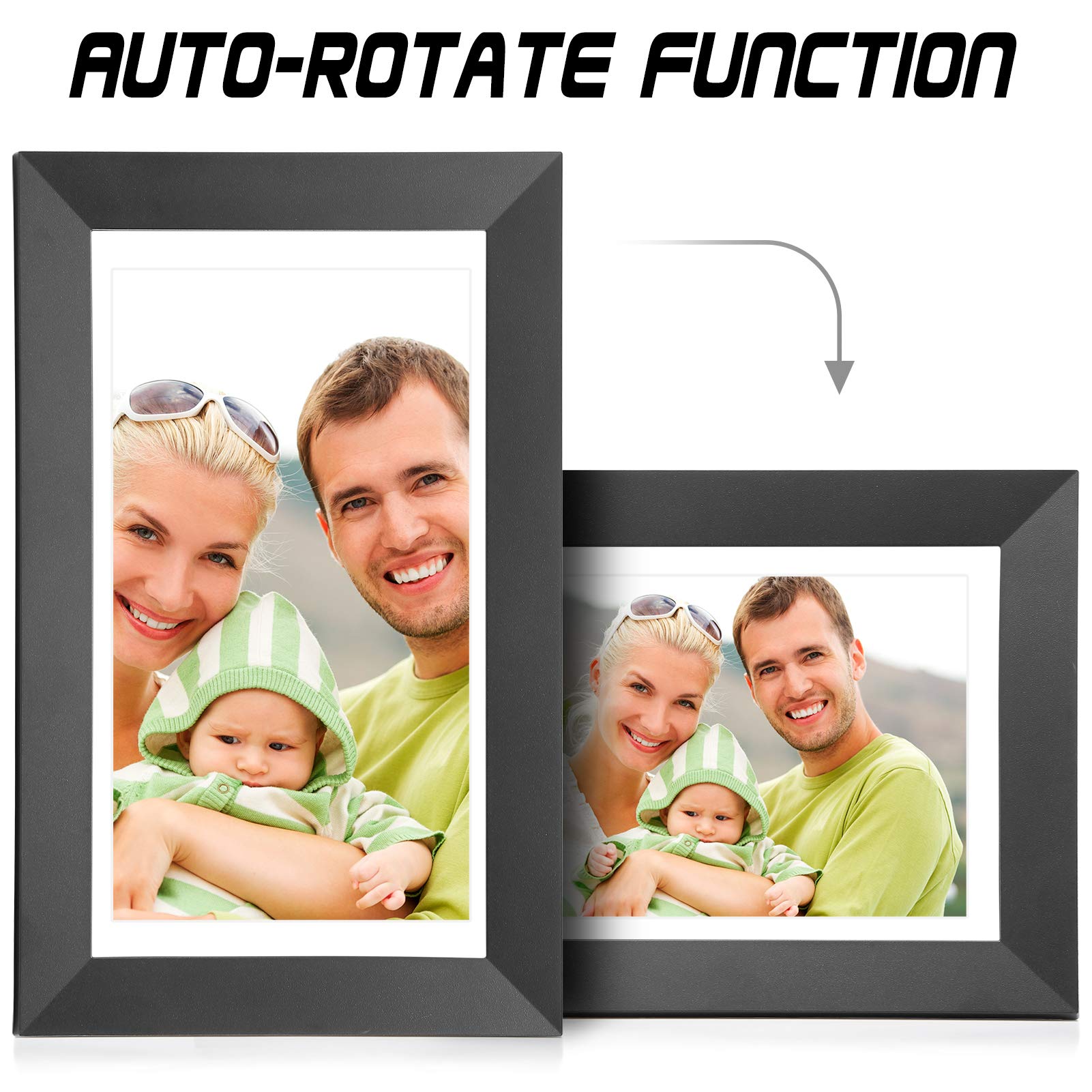 Digital Picture Frame Wifi Digital Photo Frame Kimire Full Hd 1366X768 Ips Touch Screen, 16Gb Storage, Auto Rotate, Support Micr