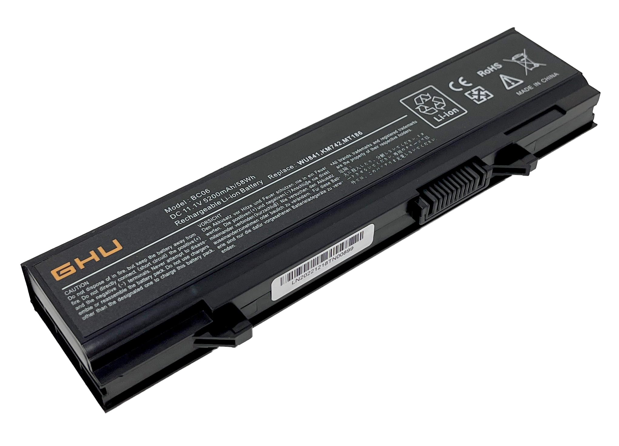 Ghu New Battery 58Wh Compatible With Dell Latitude Laptops E5400 E5410 E5500 E5510 Replacement For Part # Rm661 Km970 Rm649 Mt32