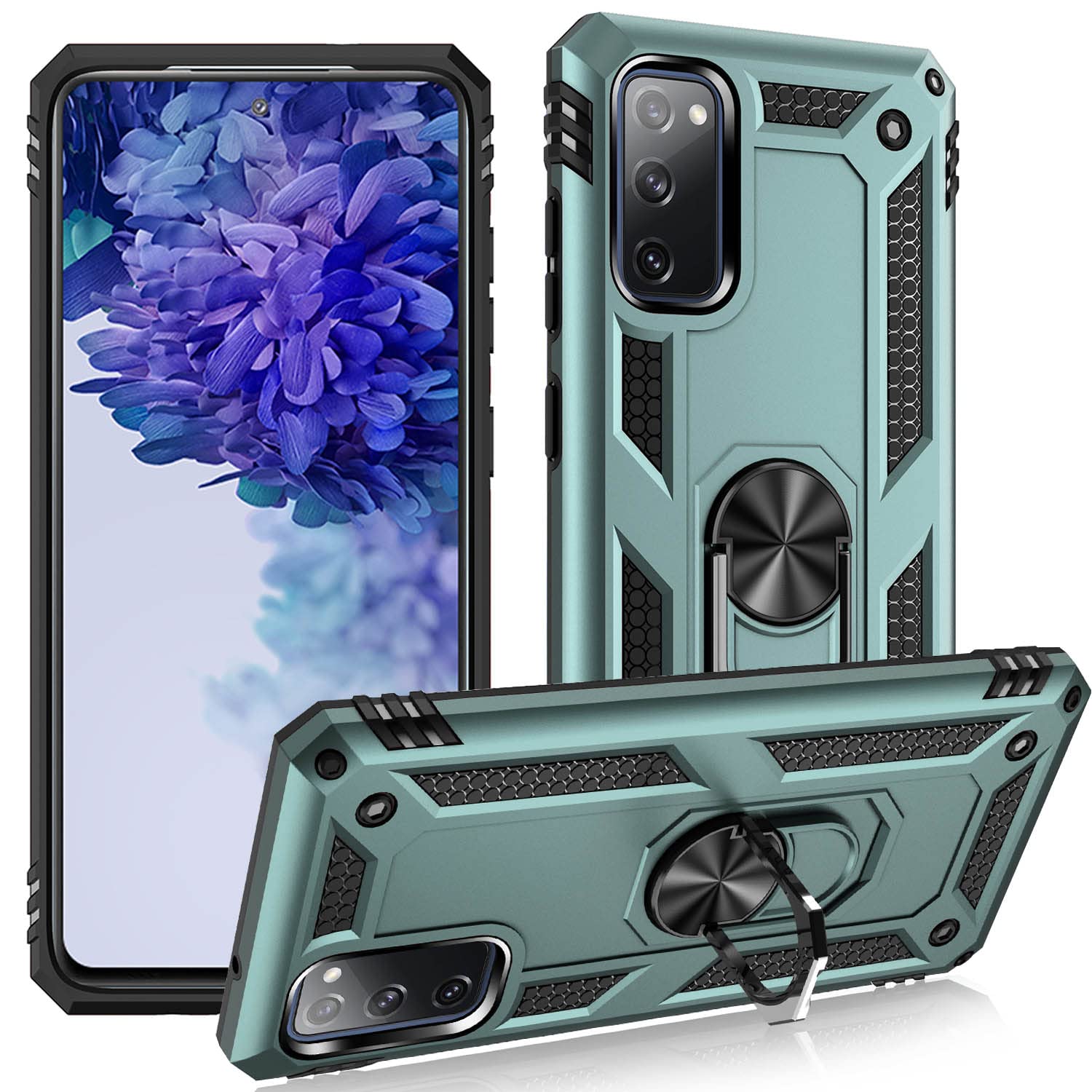 Addit S20 Fe Case,S20 Fe 5G Case, Military Grade ] Shock Absorption Bumper Cover Samsung S20 Fe Anti Scratch Case With Ring Car