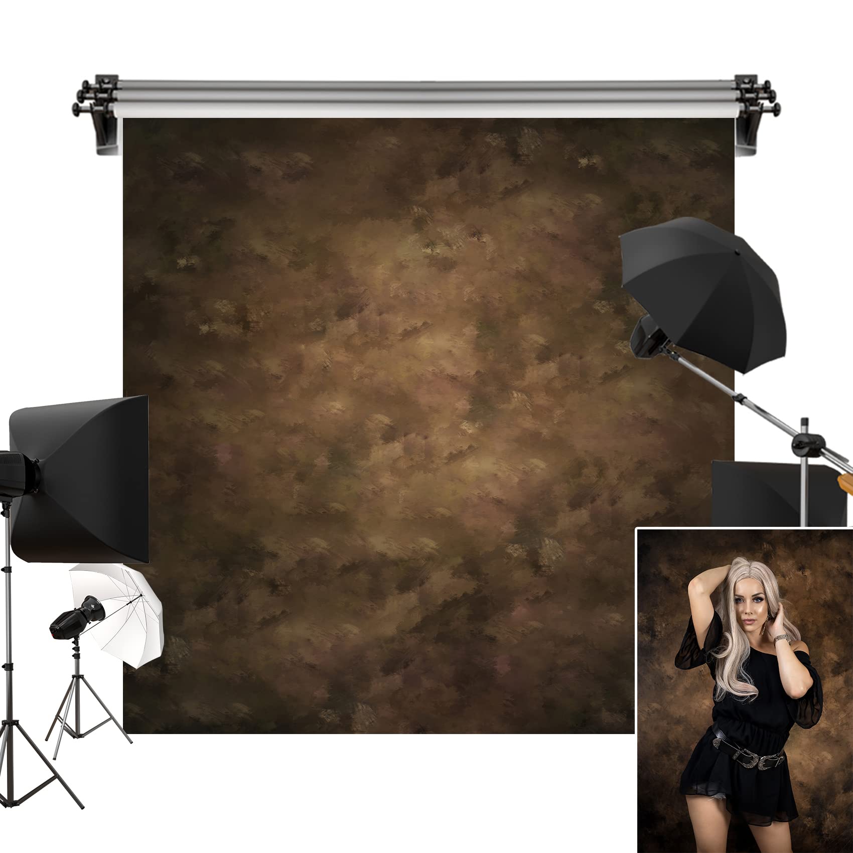 Kate 8X8Ft/2.5X2.5M Photography Backdrops Retro Solid Brown Background Photographers Photo Studio Props