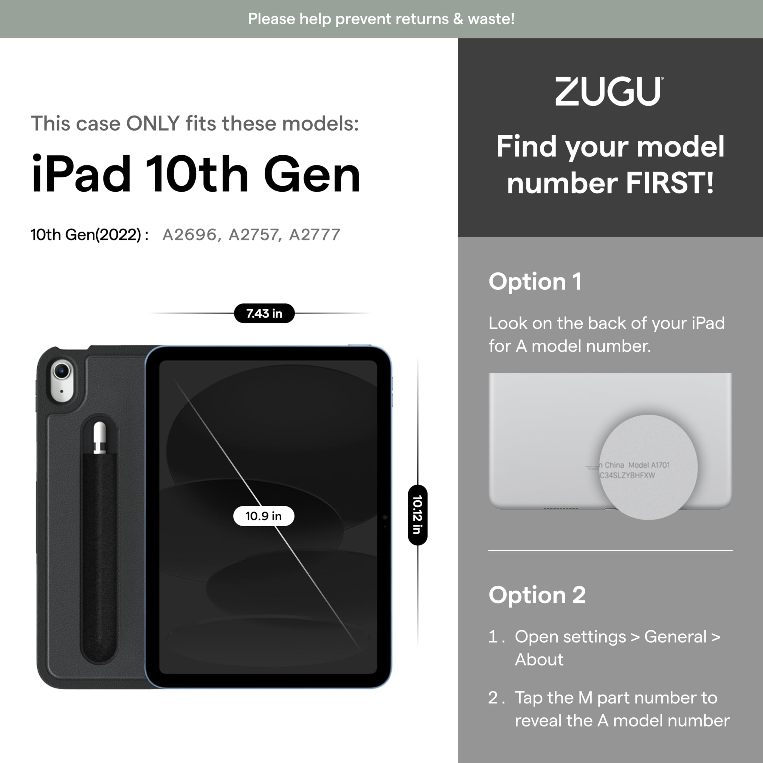 Zugu Case For Ipad 10.9 Inch Case Ipad 10Th Generation Case (2022) | Slim Protective Case | Magnetic Stand & Sleep/Wake Cover 10Th Gen Ipad Case | Model #S A2696, A2757, A2777 | Desert Rose