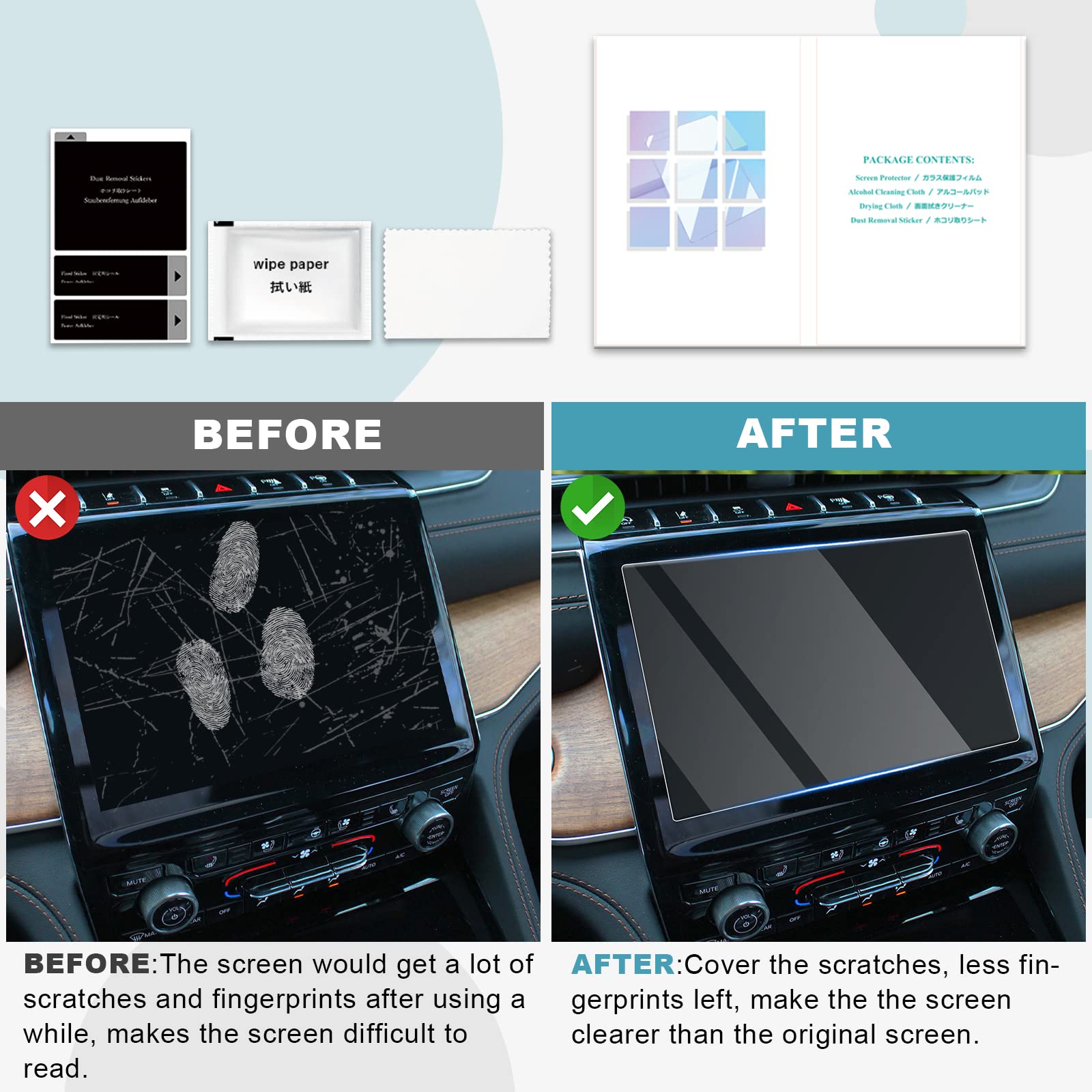 Cdefg 2021 2022 2023 2024 Grand Cherokee L Screen Protector Grand Cherokee L Limited/Overland/Summit/Summit Reserve Accessories 10.1' Tempered Glass