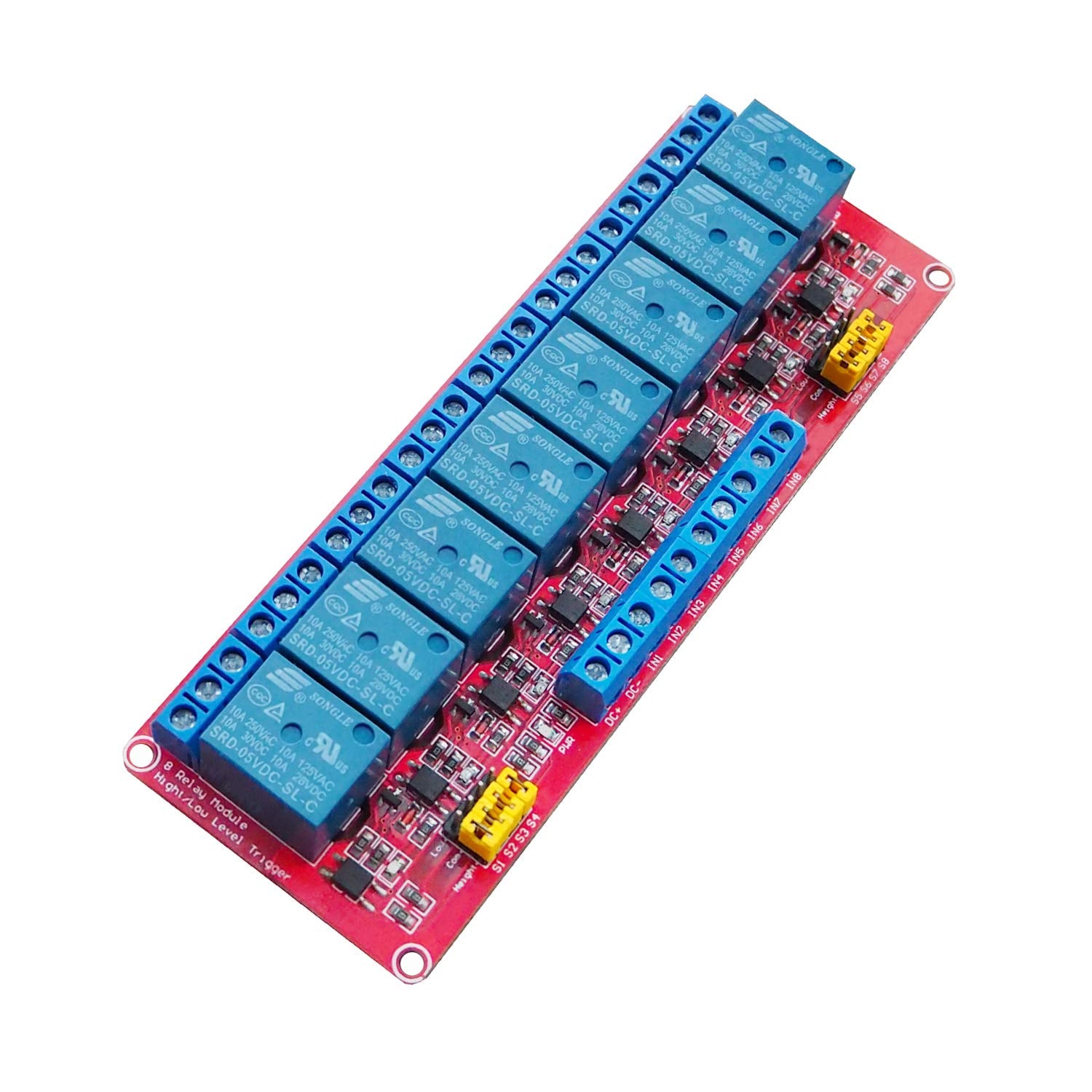 5V Relay Module With Optocoupler Isolation Support High And Low Level Trigger Relay Red Board (8 Channel 5V Relay)