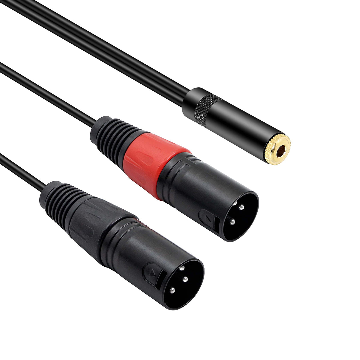 Meiriyfa 3.5Mm 1/8 To Xlr Microphone Cable, Balanced Dual Xlr Male To 3.5Mm Female Stereo Cable Short Cord,3.5Mm To 3Pin Xlr Y M