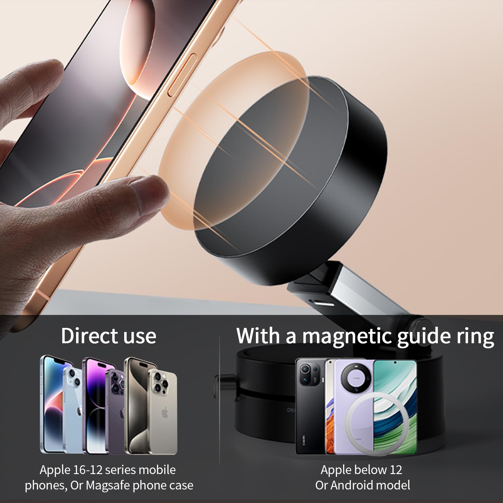 Taeery Magnetic Phone Holder Easy To Operate And Carry Foldable Adjustable Vacuum Magnetic Phone Holder For Car/Bathroom/Gym/Kit