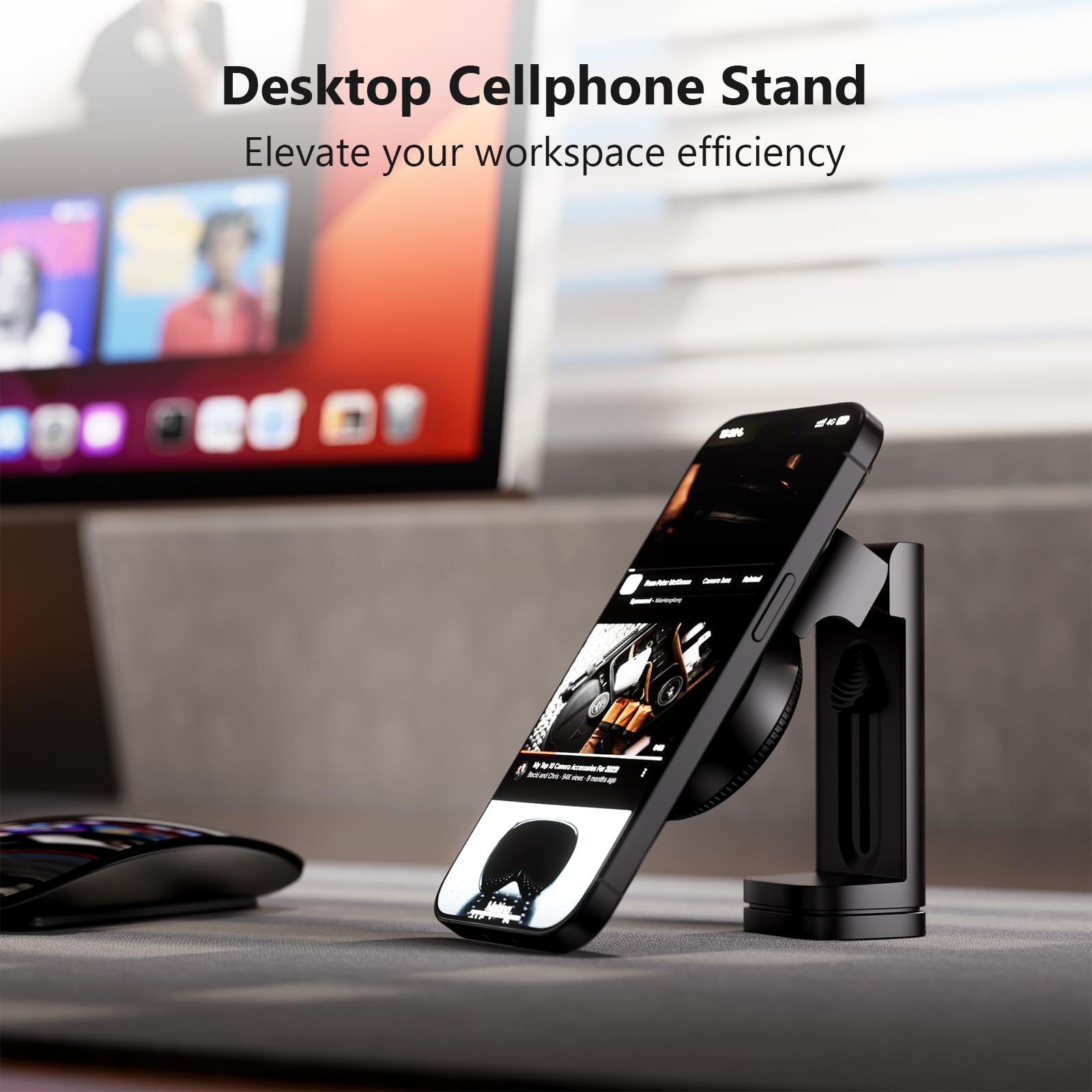 Miikare Airplane Travel Essentials Magnetic Phone Holder Universal Handsfree Phone Mount For Flying With 360 Degree Rotation, Tr