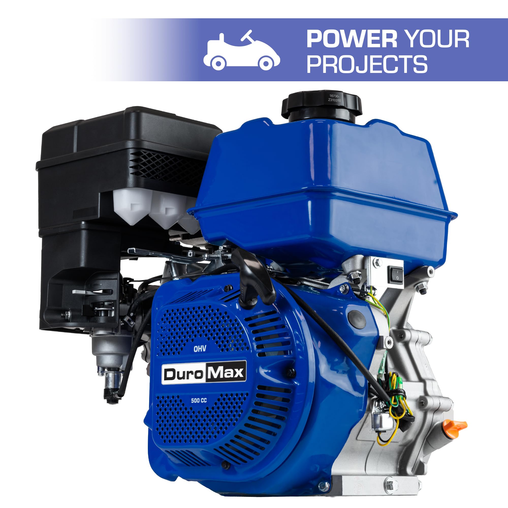 Duromax Xp20Hp 500Cc 1 Inch Shaft Recoil Start Gas Powered Engine, Blue