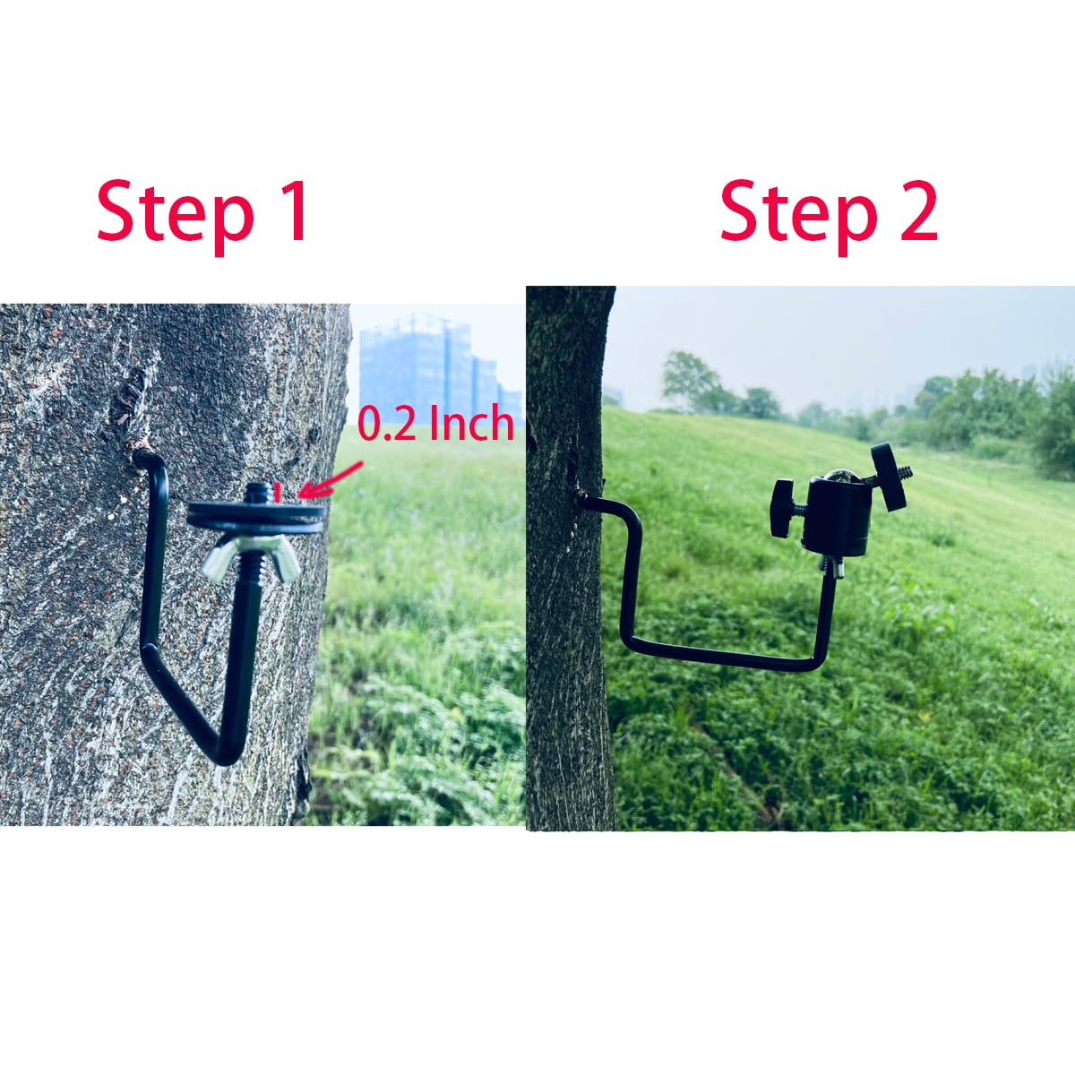 Beietree Trail Camera Mount, Adjustable Angle Supports 5Kg, 4 Pieces, Iron And Lacquered, Screw 1/4 Inch