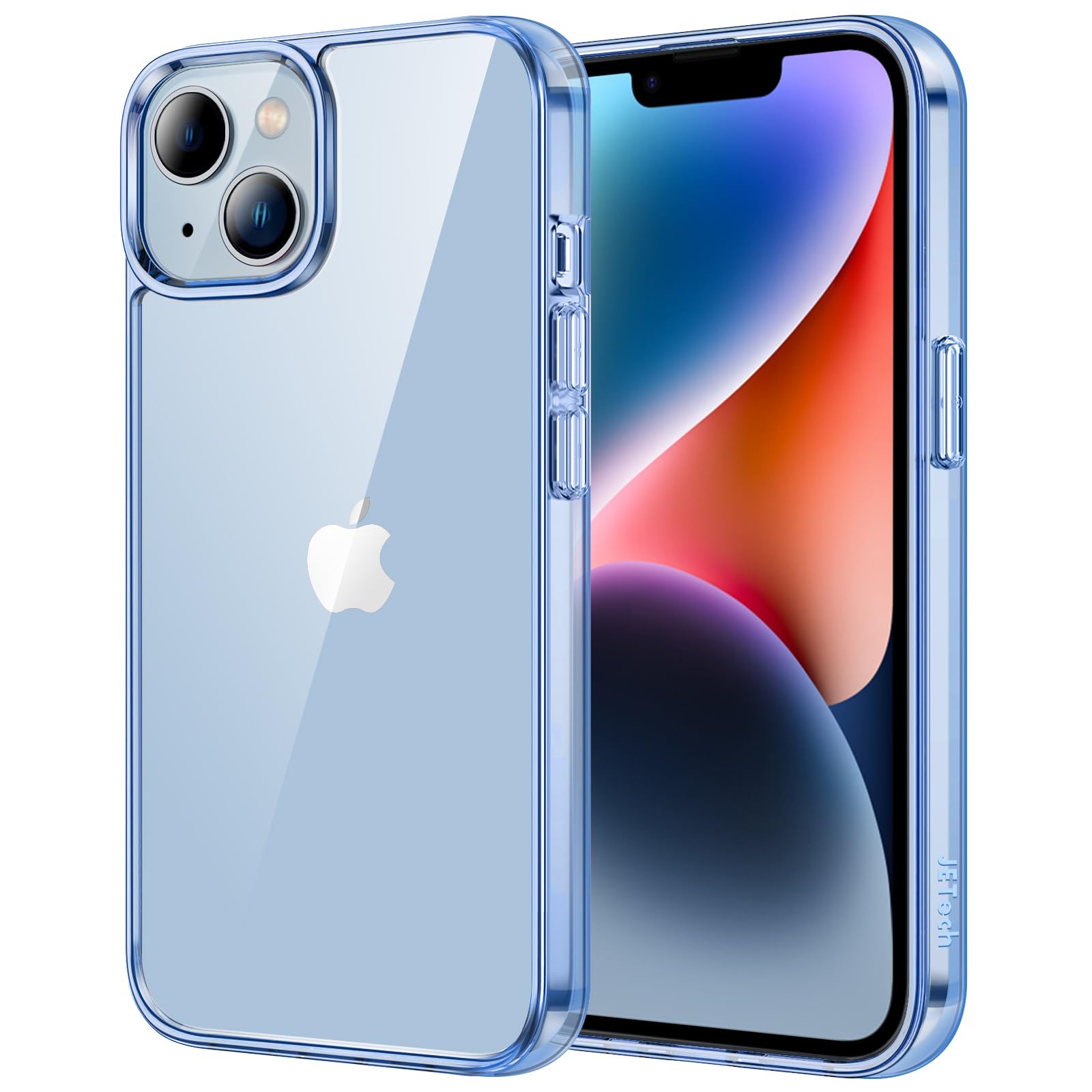 Jetech Case For Iphone 14 Plus 6.7 Inch, Non Yellowing Shockproof Phone Bumper Cover, Anti Scratch Clear Back (Sierra Blue)