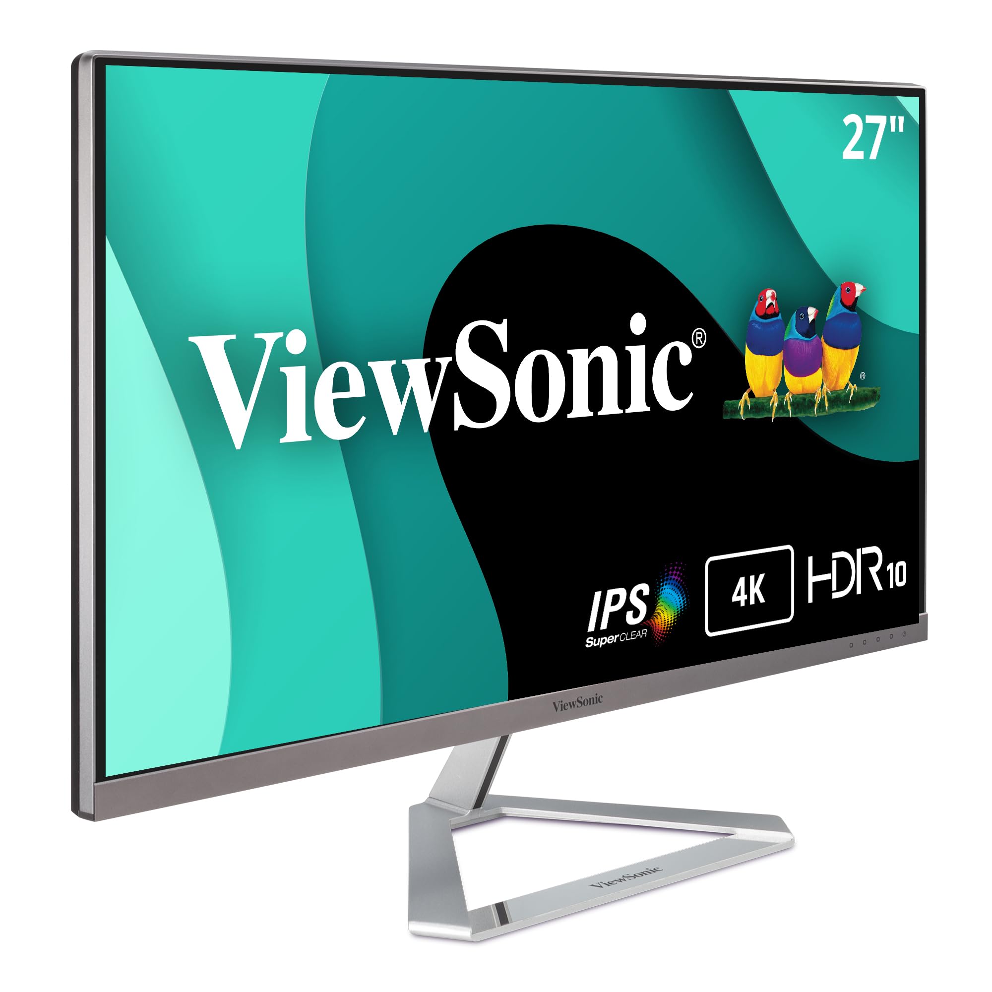 ViewSonic VX2776-4K-MHDU 27 Inch 4K UHD IPS Monitor, 65W USB C, HDR10 Content Support, Thin Bezels, HDMI and DisplayPort