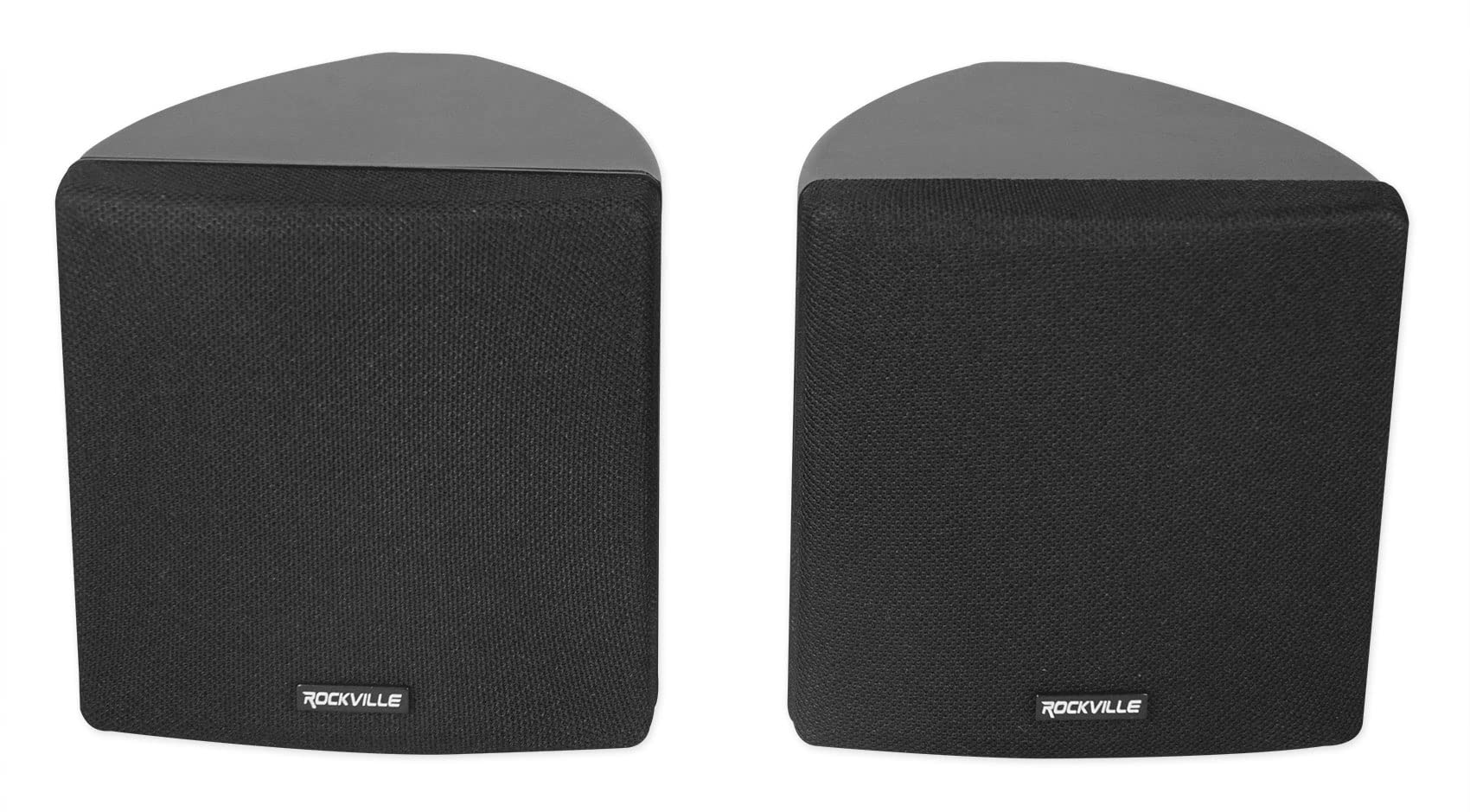 Rockville Cube Black Pair Of 3.5 Black Home Theater Wall Speakers+Swivel Brackets