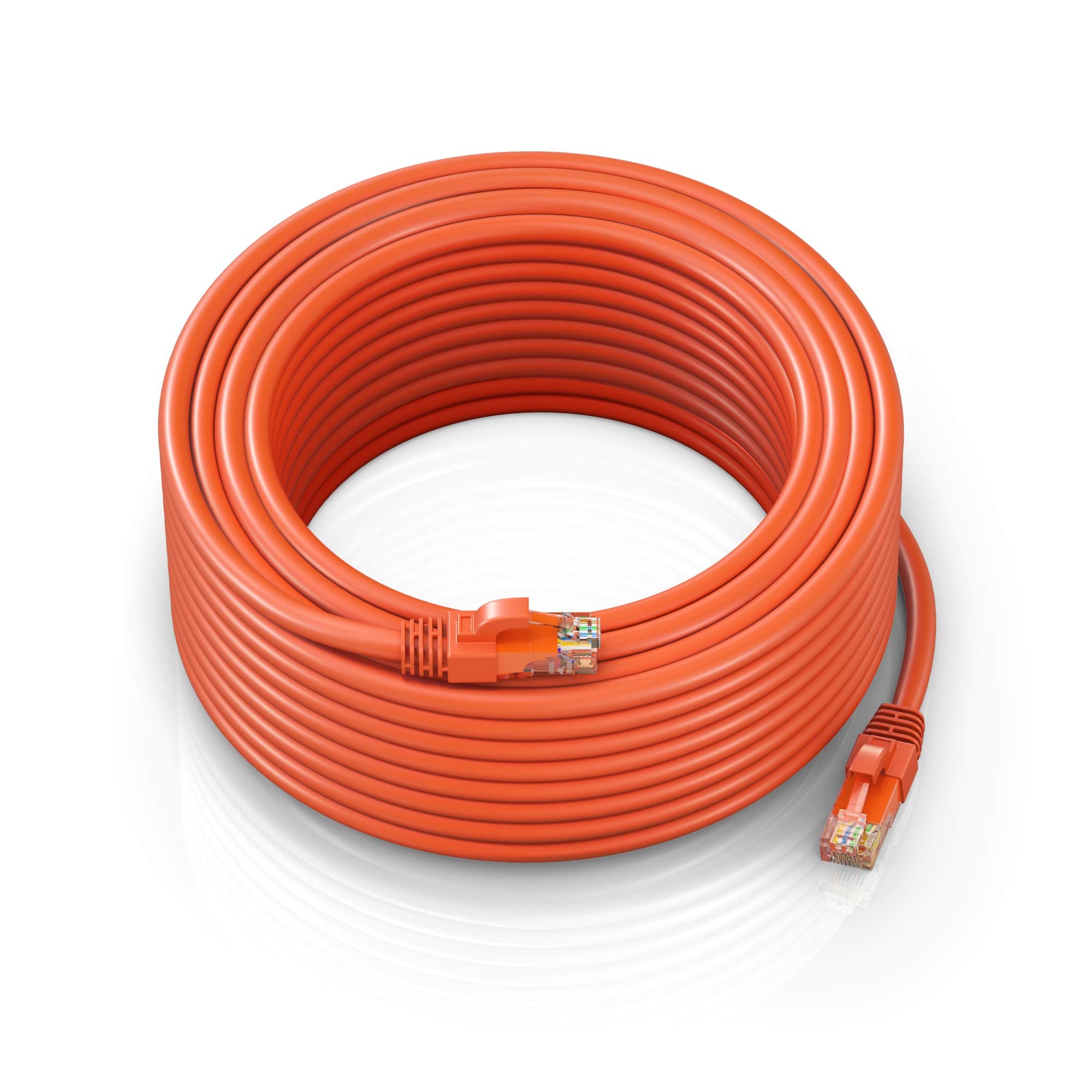 Maximm Cat 6 Ethernet Cable 150 Ft   High Speed Lan Cable, Internet Cable, Patch Cable, And Network Cable   Utp, 10Gbps, 550Mhz Ethernet Cord   Orange