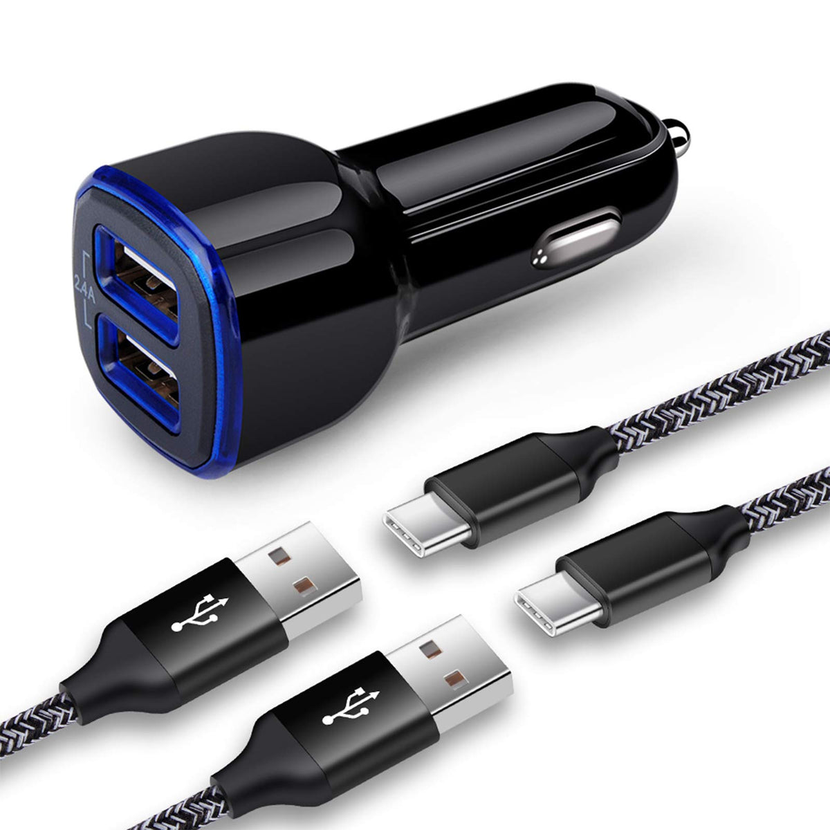 Car Charger Adapter For Samsung Galaxy A20 A21 A10E A01 A50 A11 A9 A51 A71 A12 A32 A52 A72 A70 A80 S22 S21 S20 S10 Note 20 Ultra