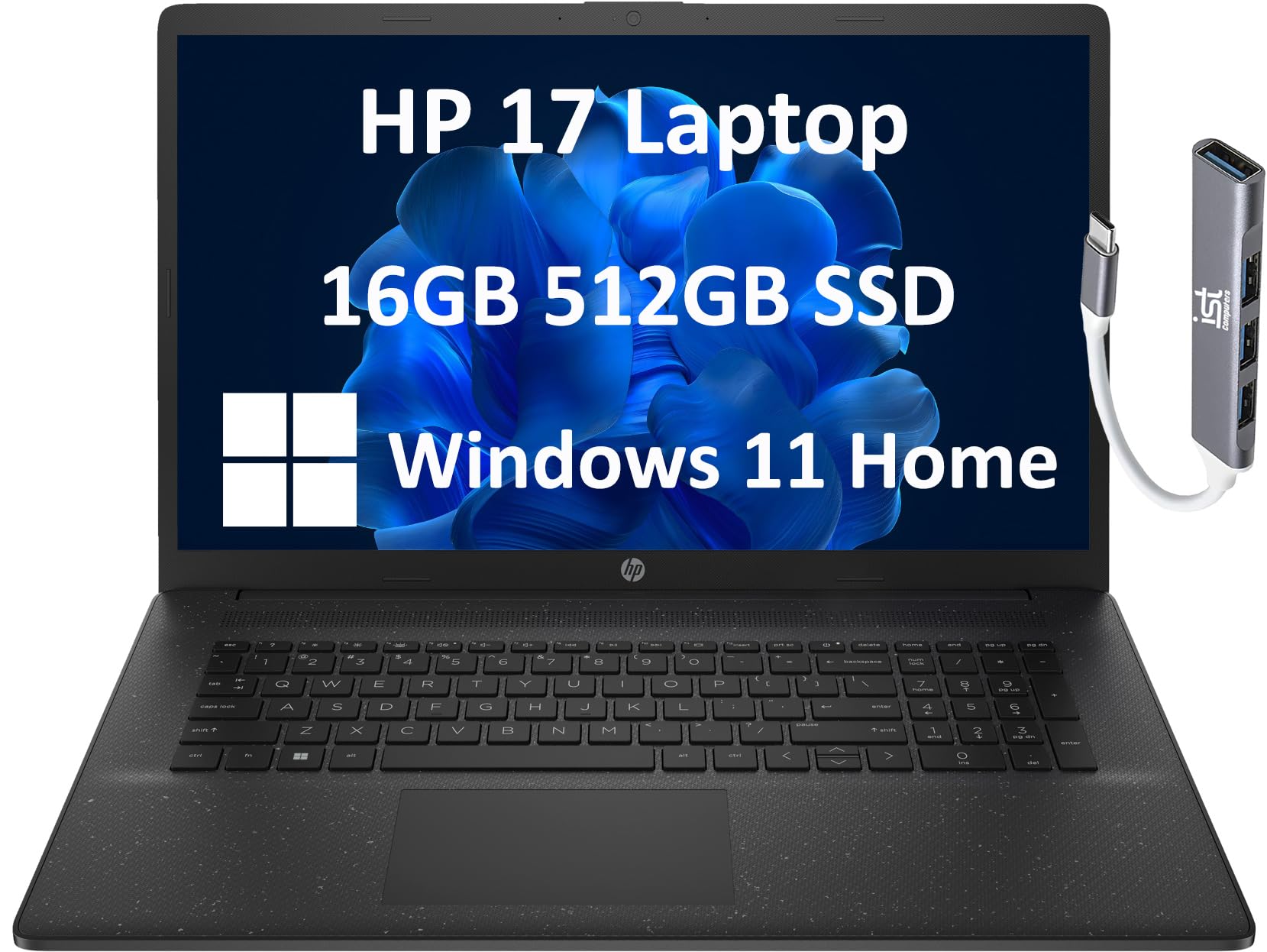Hp 17 Laptop (17.3'' Hd+ Brightview, Intel 13Th Gen 10 Core I7 1355U, 16Gb Ram, 512Gb Ssd, Narrow Bezel) Home & Business, Long B