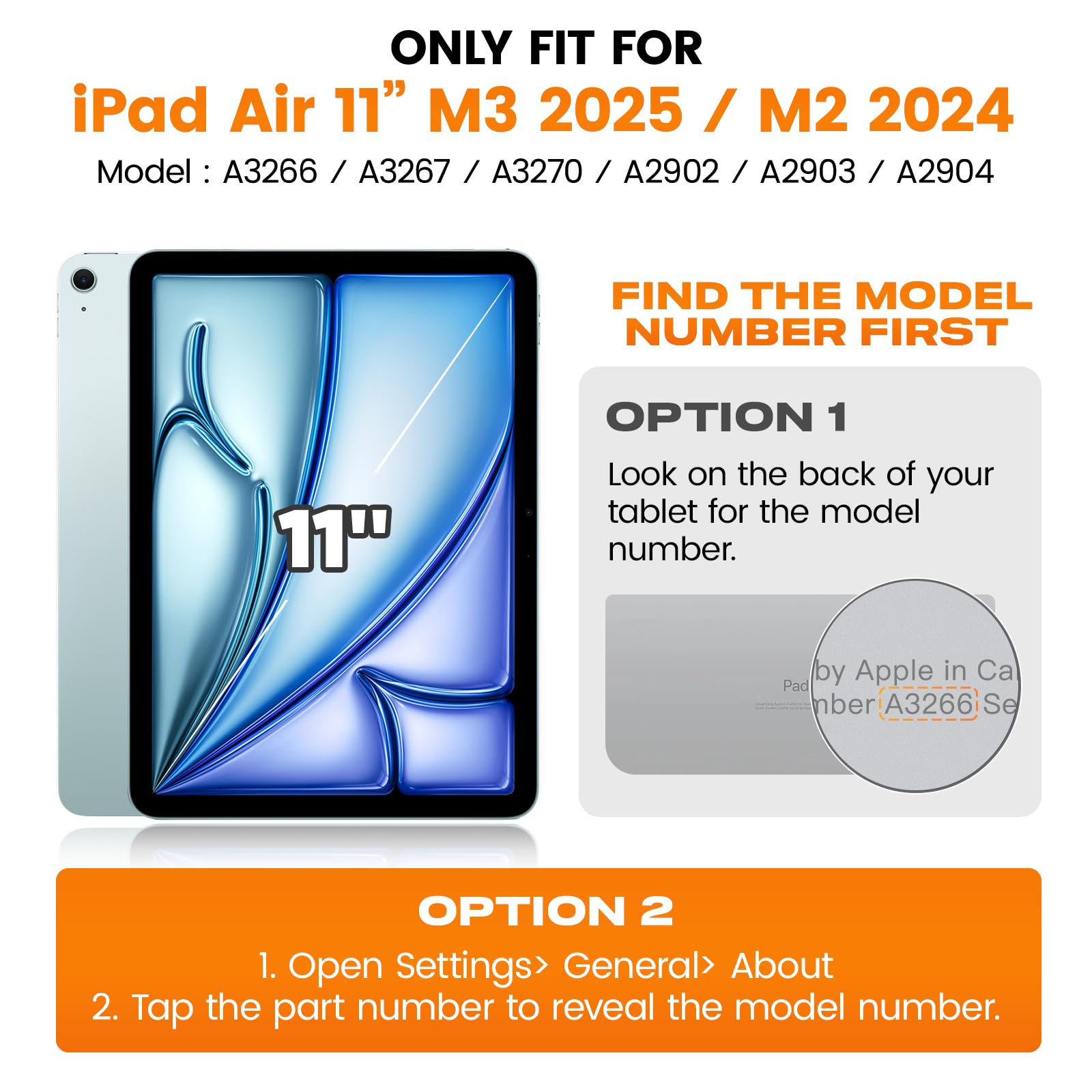 Seymac Stock For Ipad Air 11 Inch Protective Case M3 2025/ M2 2024 (Air 7Th/6Th Generation), Heavy Duty Case With Screen Protect