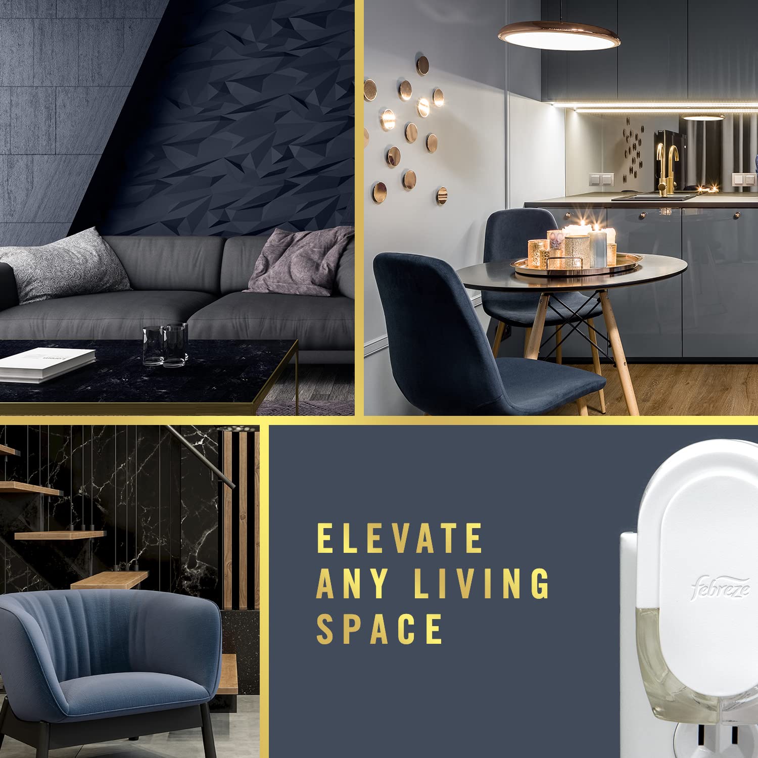 Febreze Origins Fade Defy Plug Air Freshener & Odor Fighter, Wood, (2) .87 Fl. Oz. Oil Refills