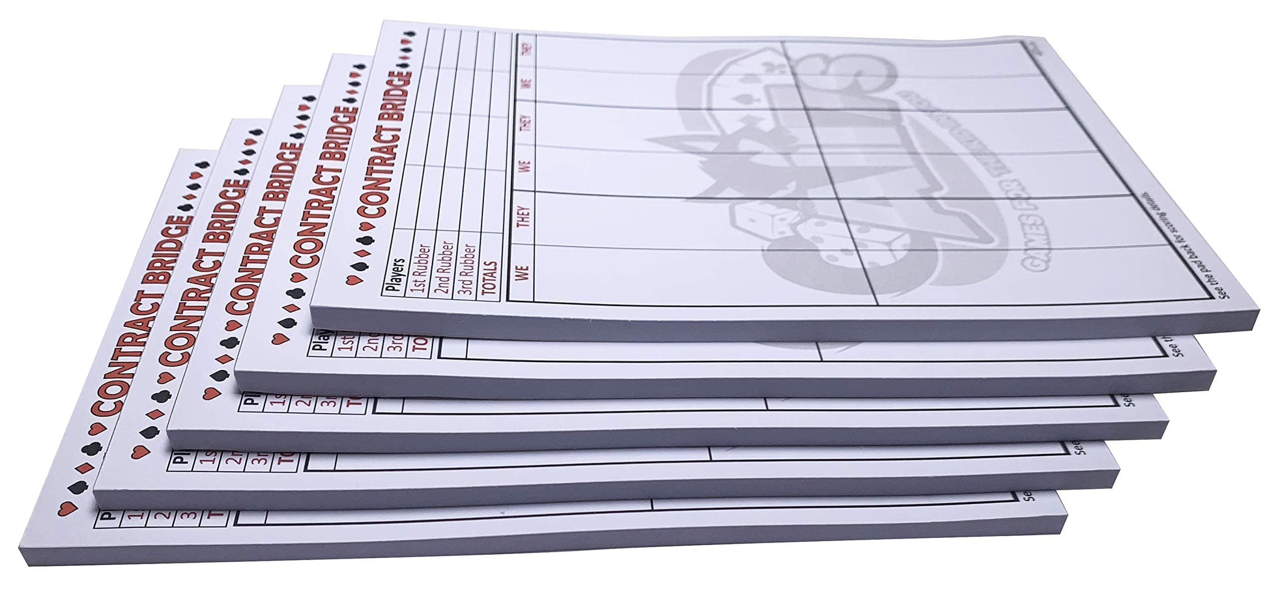 All7S Premium Contract Bridge Score Pad With Game Instructions, Set Of 5 Pads (250 Sheets)