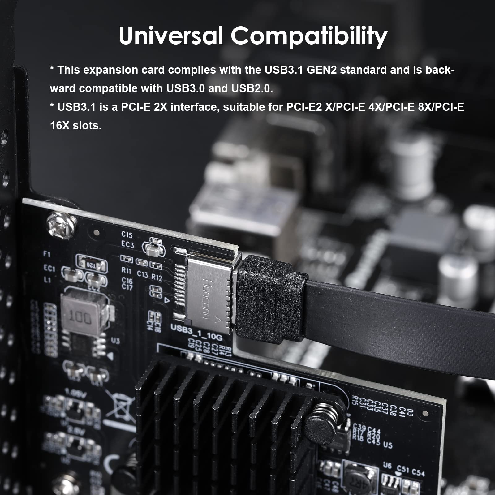 Beyimei Pci E 2X To Usb3.1 A Key Gen2 Front Type C Expansion Card,10Gbps Type E Internal 20 Pin Front Panel Connector Riser Card,Pci Express 3.0 X2 Adapter For Desktop Pcs (Asm3142)