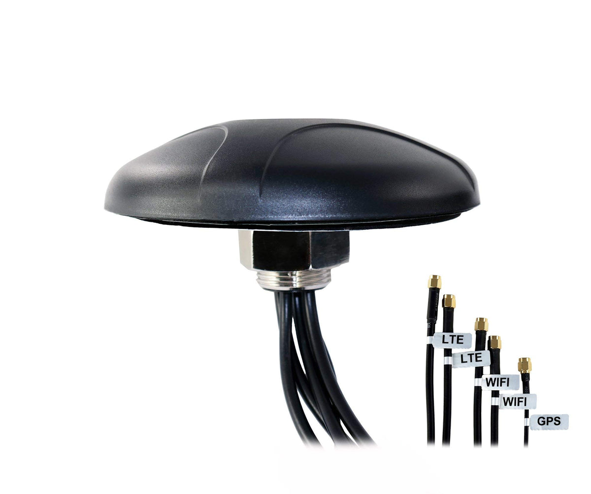Proxicast 5 In 1 Professional Low Profile Mimo Lte + Wi Fi + Gps Screw Mount Combination Vehicle Antenna Compatible With Cradlep