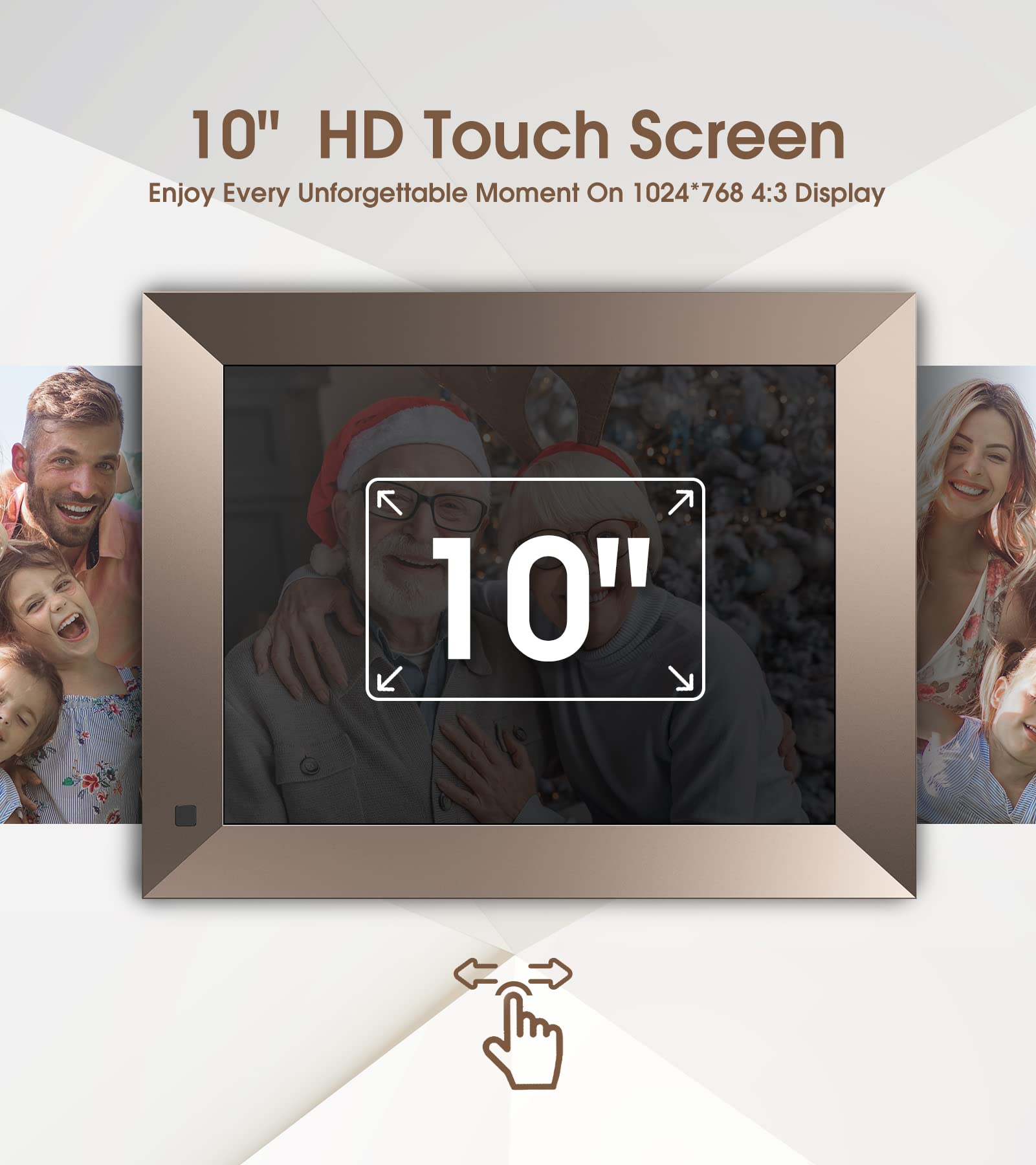 Dragon Touch 10 Inch Wifi Digital Picture Frame,Adjustable Magnetic Stand,Ips Touch Screen Hd Display,16Gb Storage,Motion Sensor