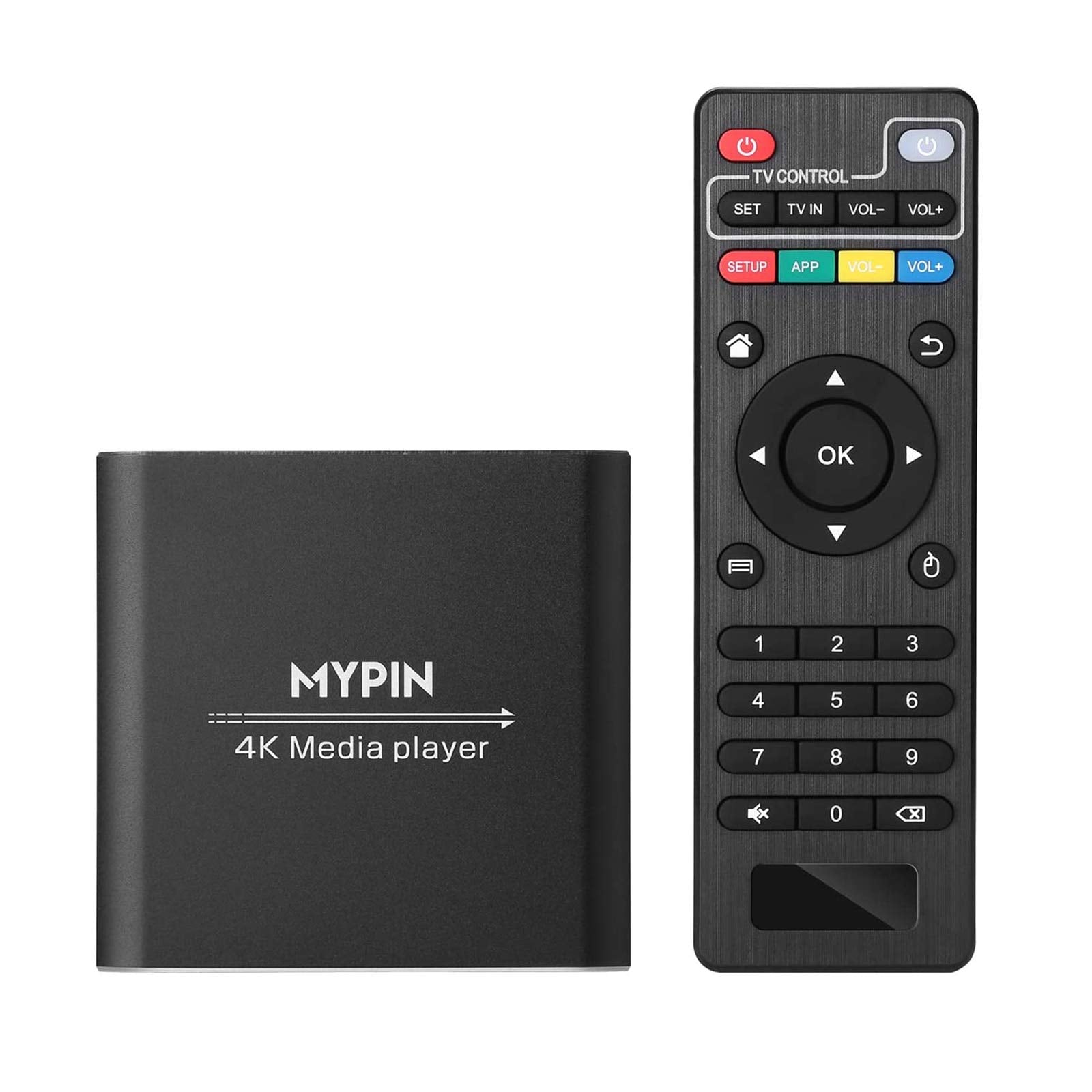 4K Media Player With Remote Control, Digital Mp4 Player For 8Tb Hdd/Usb Drive/Tf Card/H.265 Mp4 Ppt Mkv Avi Support Hdmi/Av/Opti