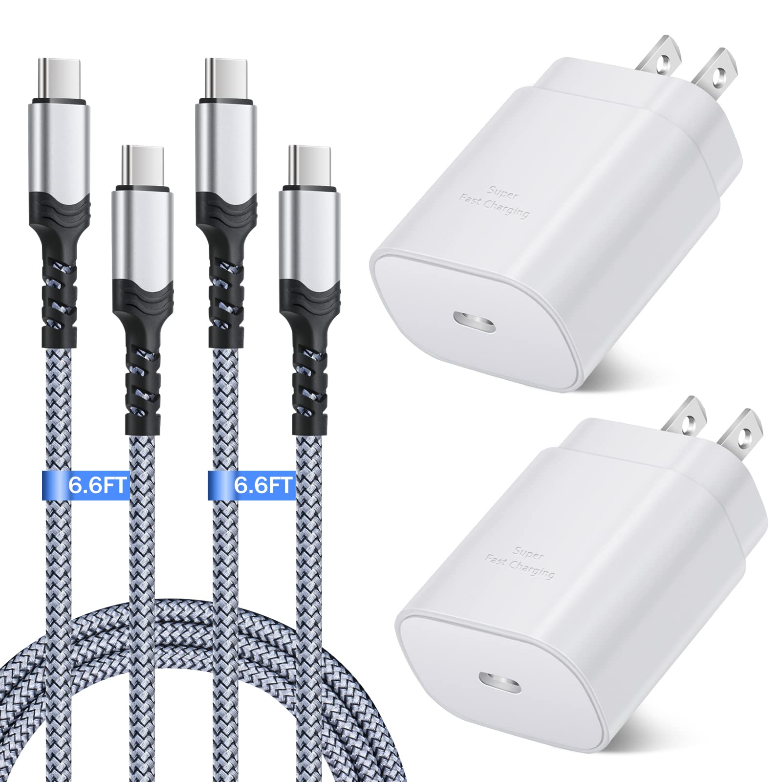 25W Usb C Fast Charger, Costyle Super Fast Charger Type C With 6.6Ft Usb C To C Charging Cable For Samsung Galaxy S23 S22 S21 Ul