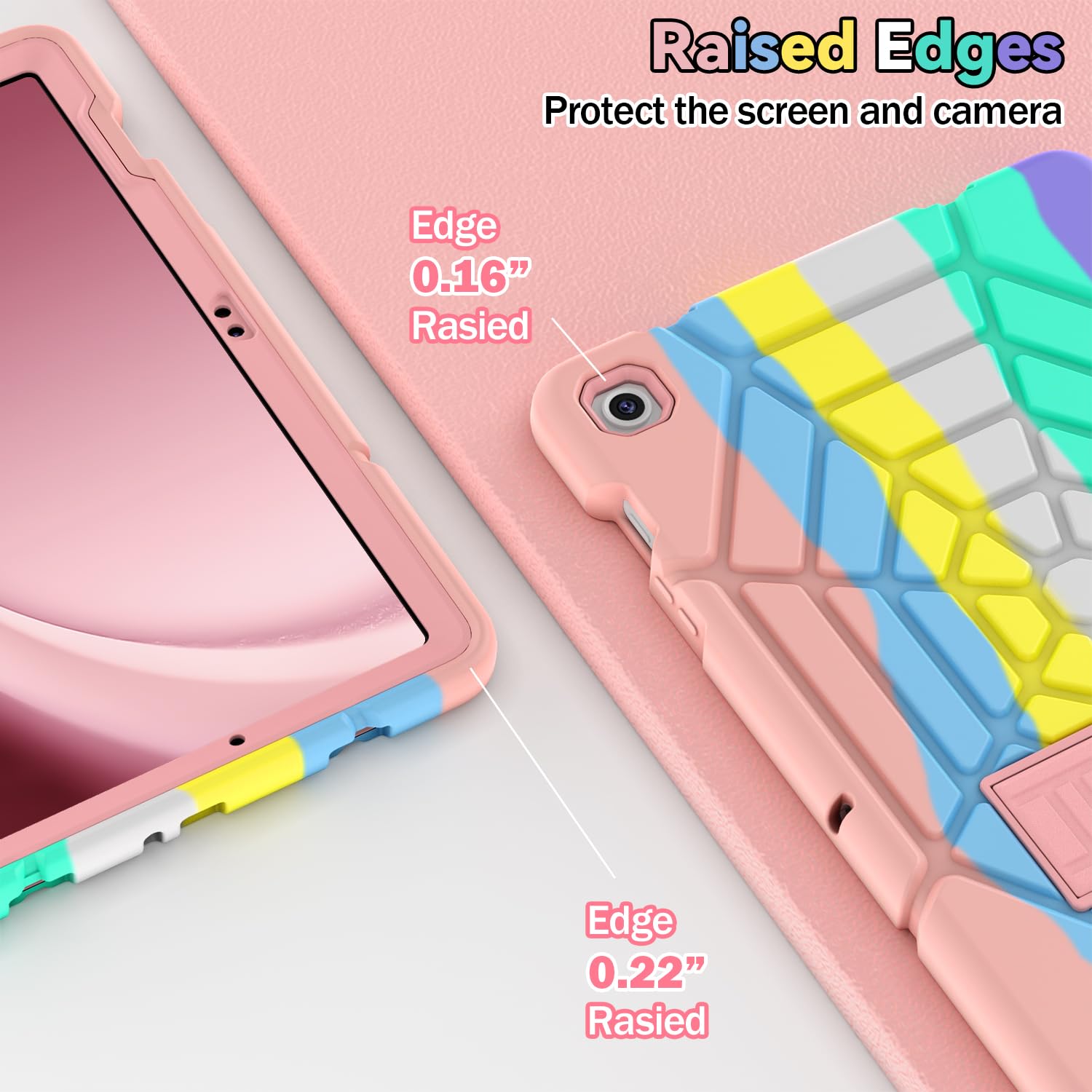 Grifobes For Samsung Galaxy Tab A9 Plus 11 Inch 2023 Cases For Kids Boys Children Camo/Rosegold