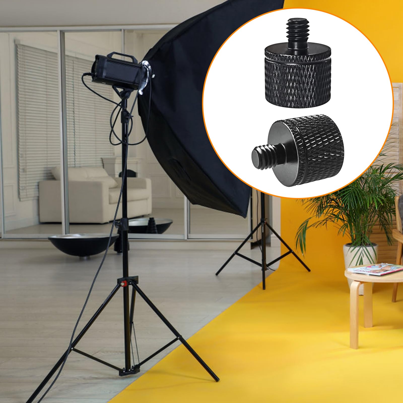 Mewuthede 4 Pcs International Standard 14Inch Female To M6 Male Threaded Screw Adapter Standard Tripod Mounting Thread Camera Sc