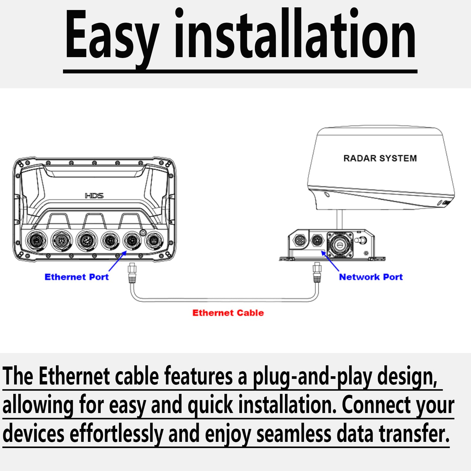 Bonbo 3005.6855 Replacement For Lowrance 6Ft/1.82M Ethernet Crossover Cable