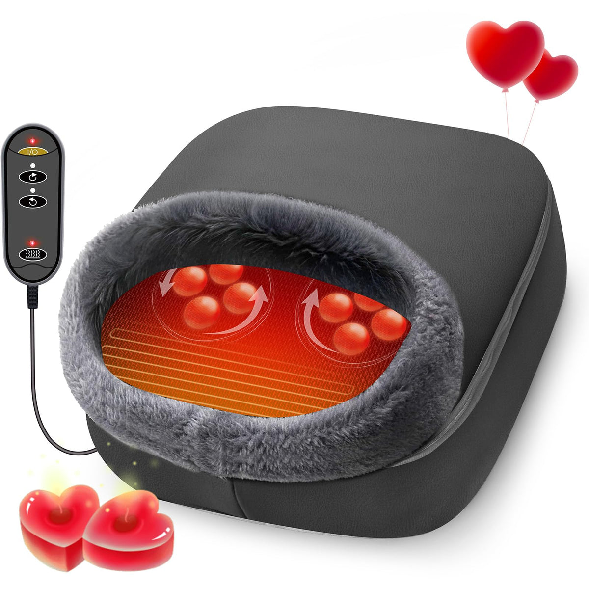 Coococo Shiatsu Foot Massager With Heat, Valentines Day Gifts For Her Gf Wife, Foot Warmer For Circulation & Pain Relief, Fsa Or